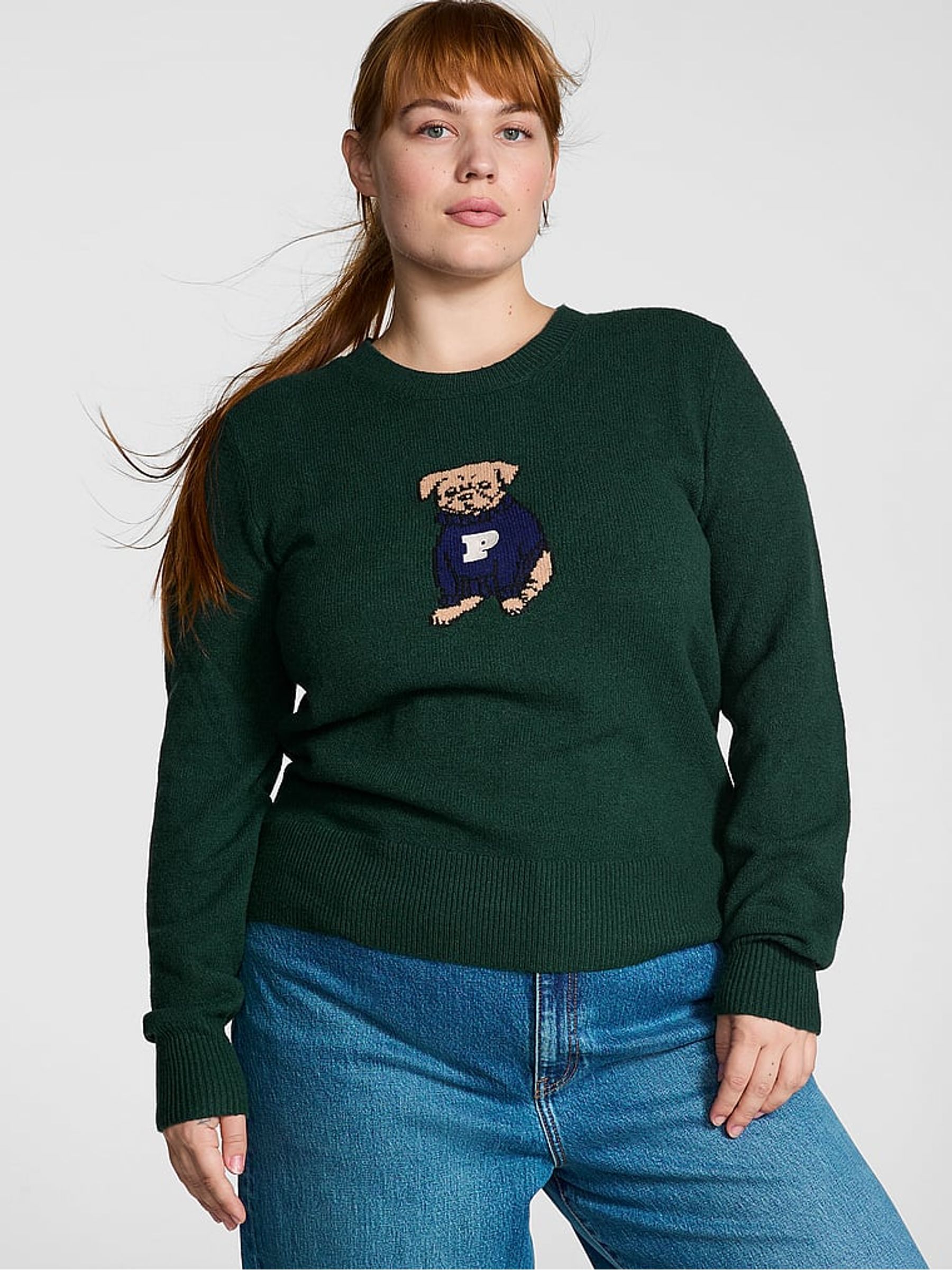 Deep Forest Green Dog Knitted Jumper - Image 1 of 1