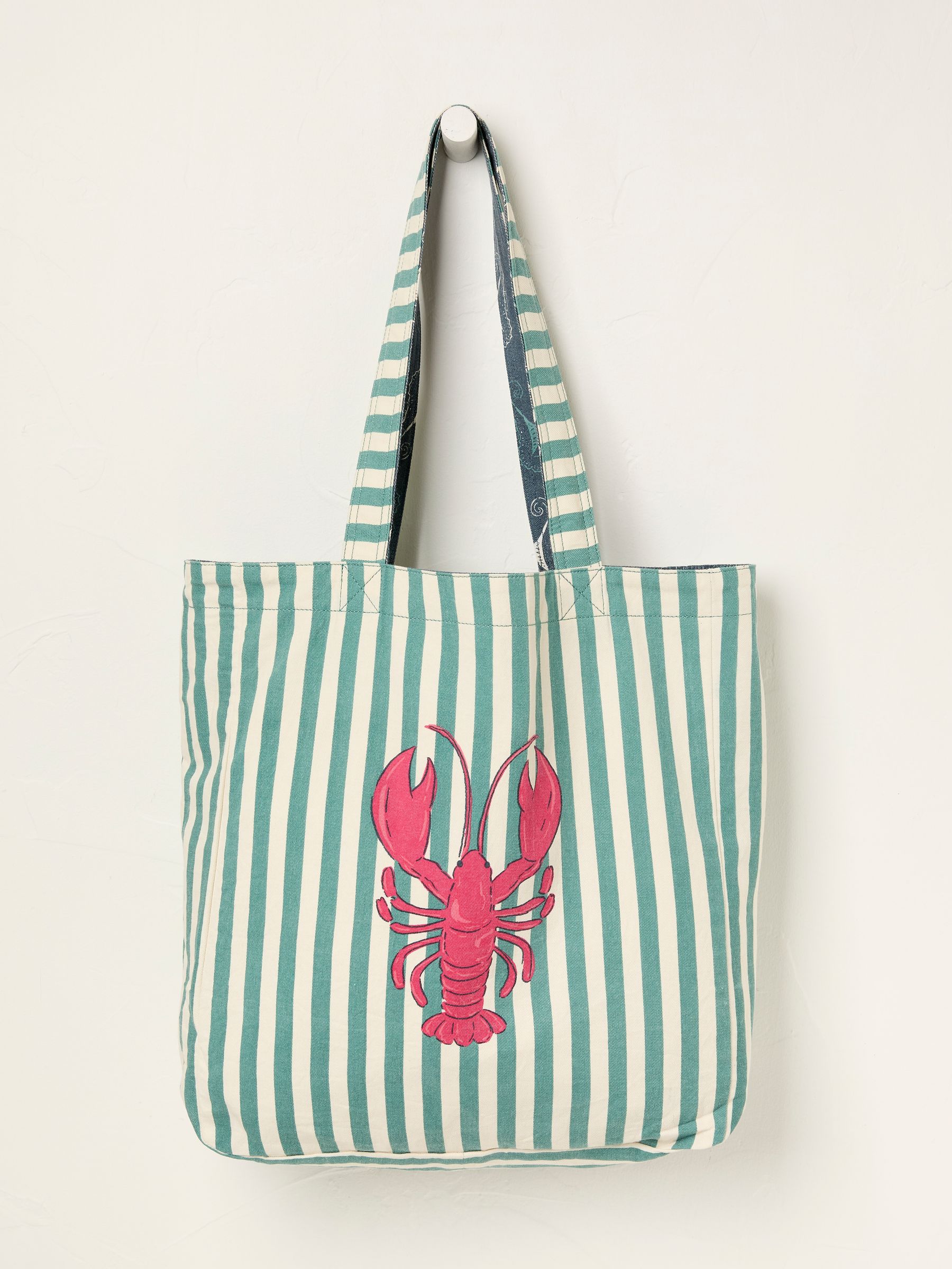 Blue Seahorse Reversible 100% Cotton Tote Bag - Image 2 of 2