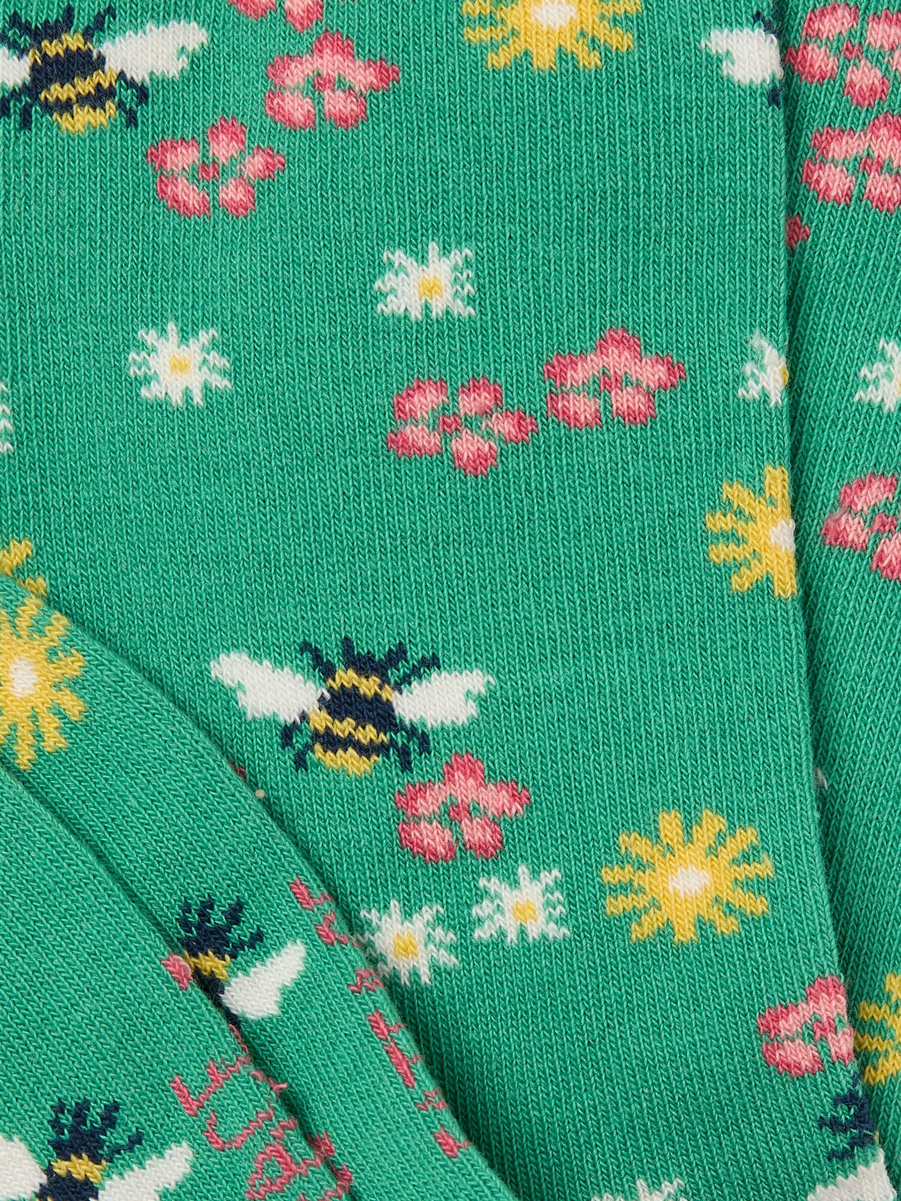 Green Floral Bee Socks - Image 2 of 2