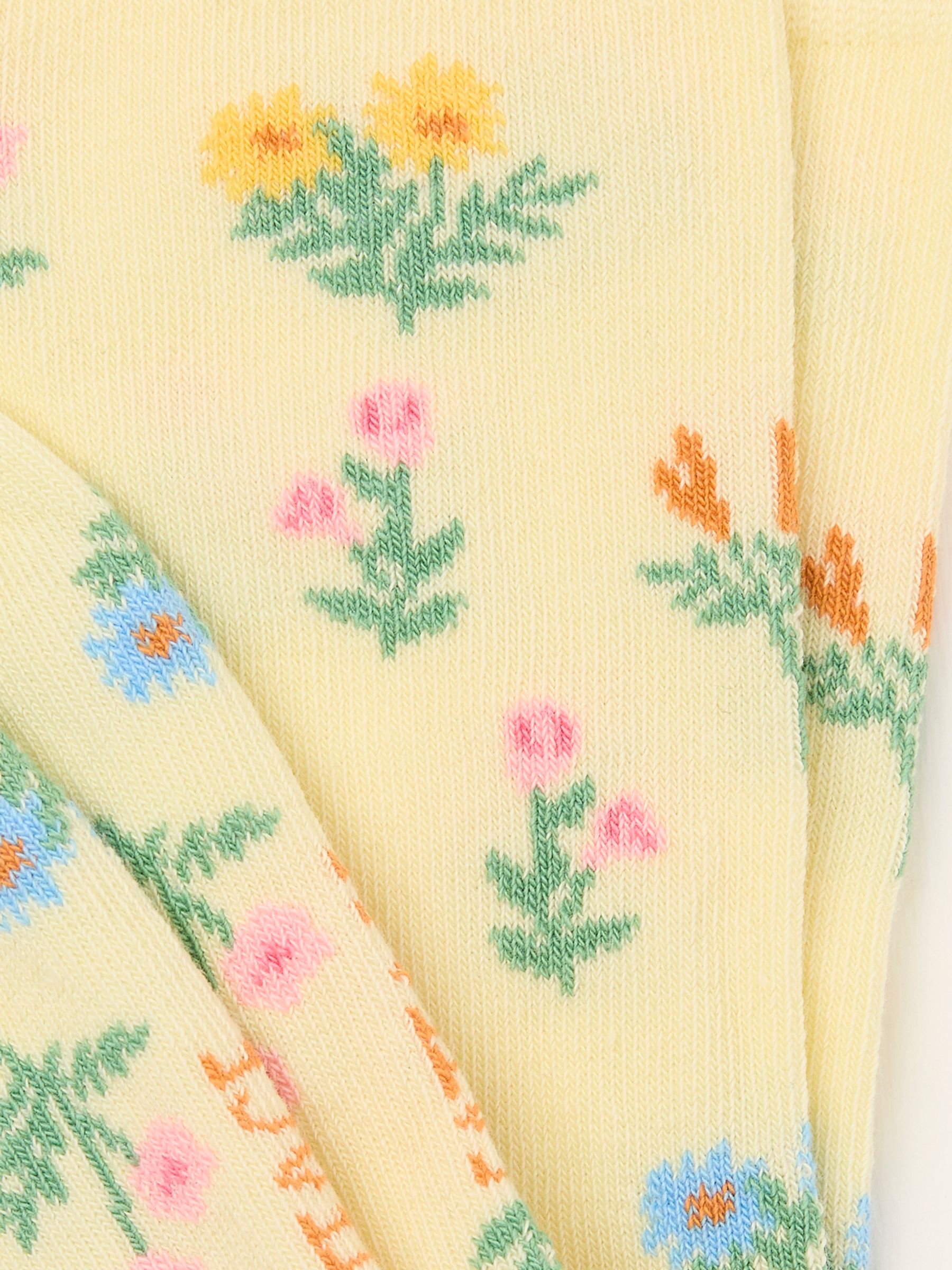 Yellow Floral Socks - Image 2 of 2