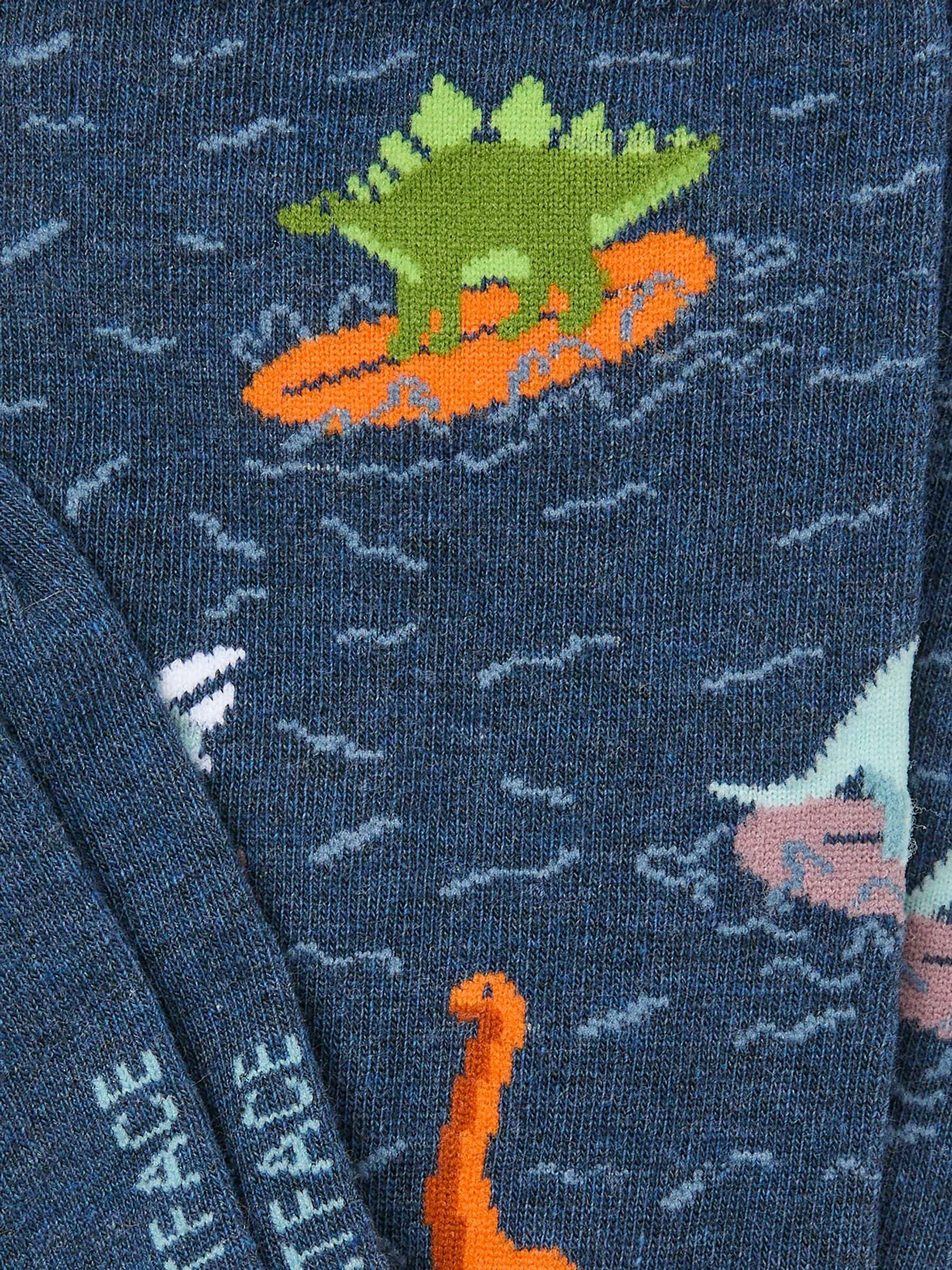 Navy Surfing Dinosaur Men's Socks - Image 2 of 2