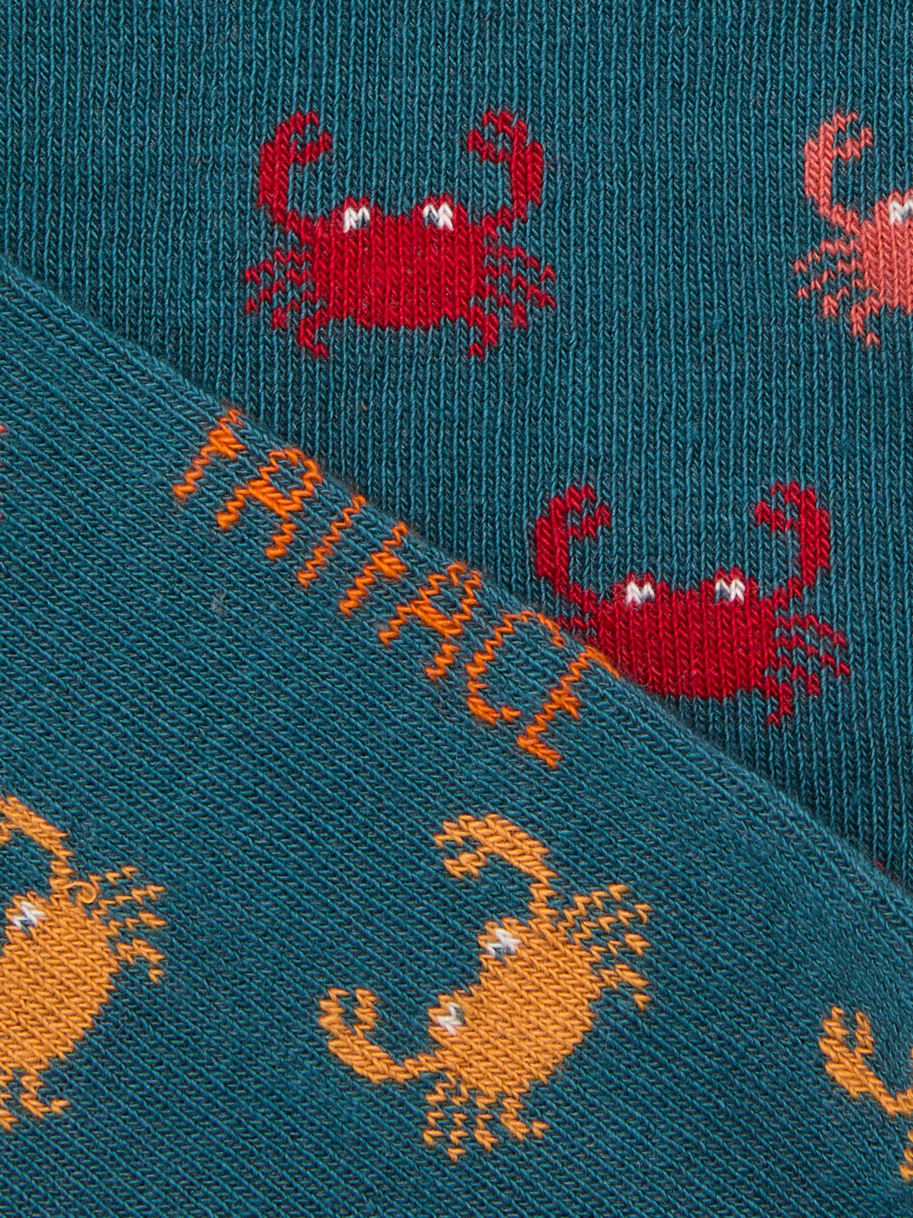 Teal Blue Crab Trainer Socks - Image 2 of 2