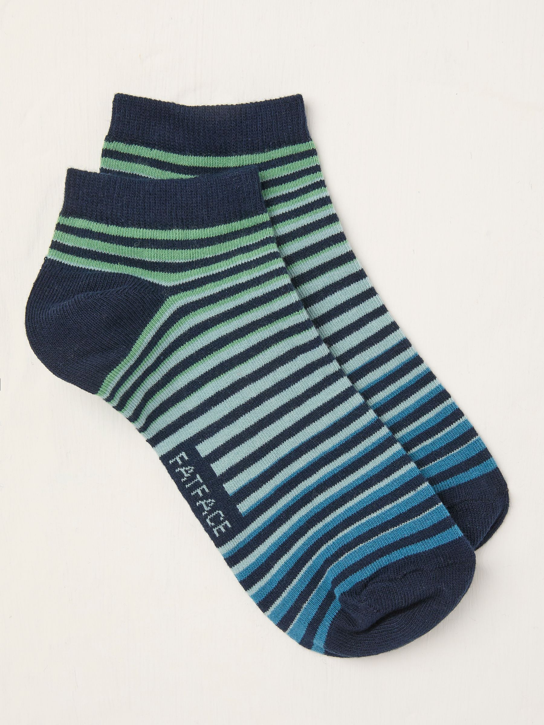 Blue Stripe Trainer Socks - Image 1 of 2
