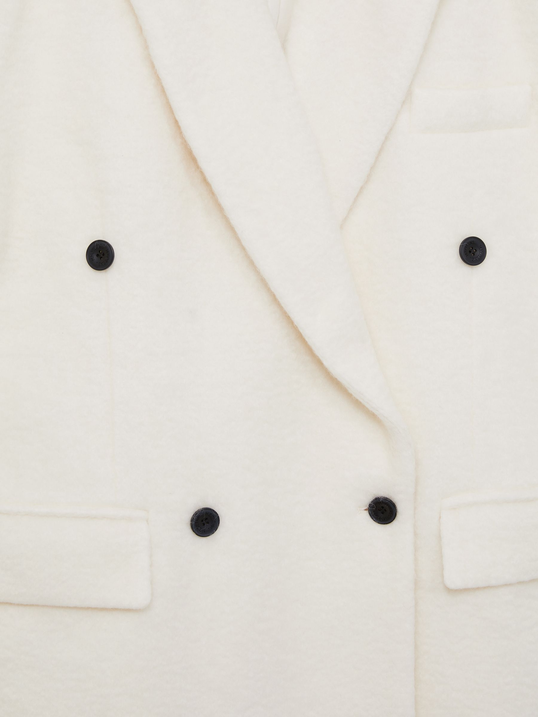 Meotine Double-Breasted Coat With Mohair in Cream - Image 8 of 8