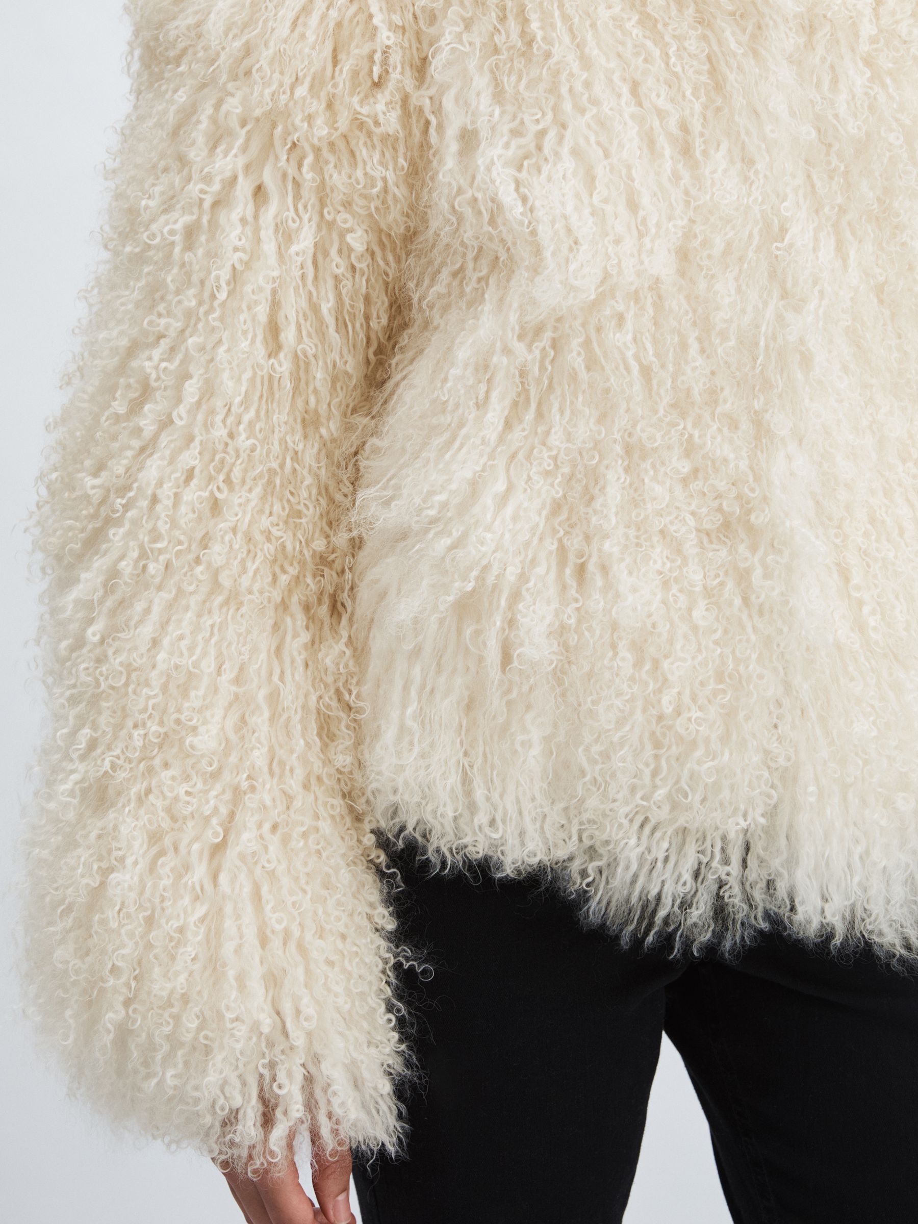 Meotine Shearling Jacket in Cream - Image 4 of 8