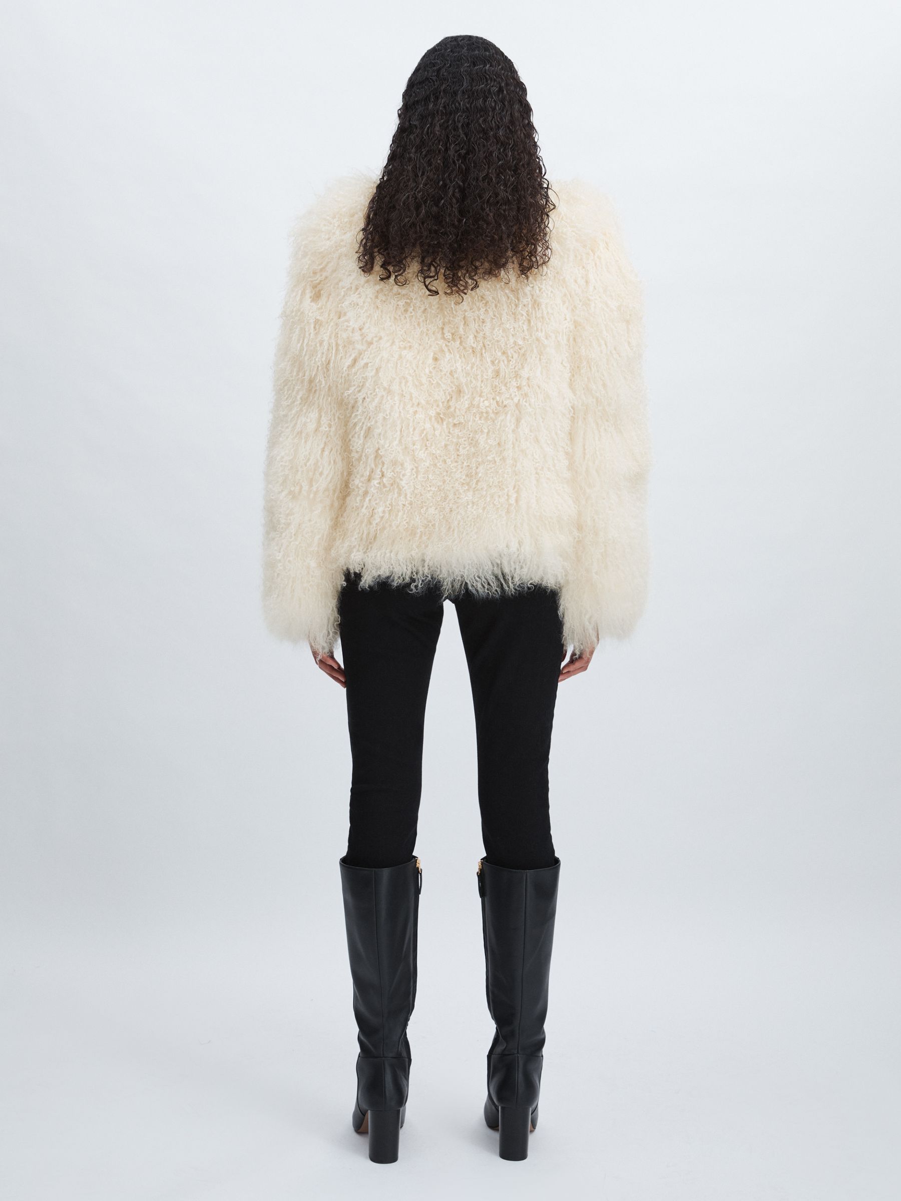 Meotine Shearling Jacket in Cream - Image 6 of 8