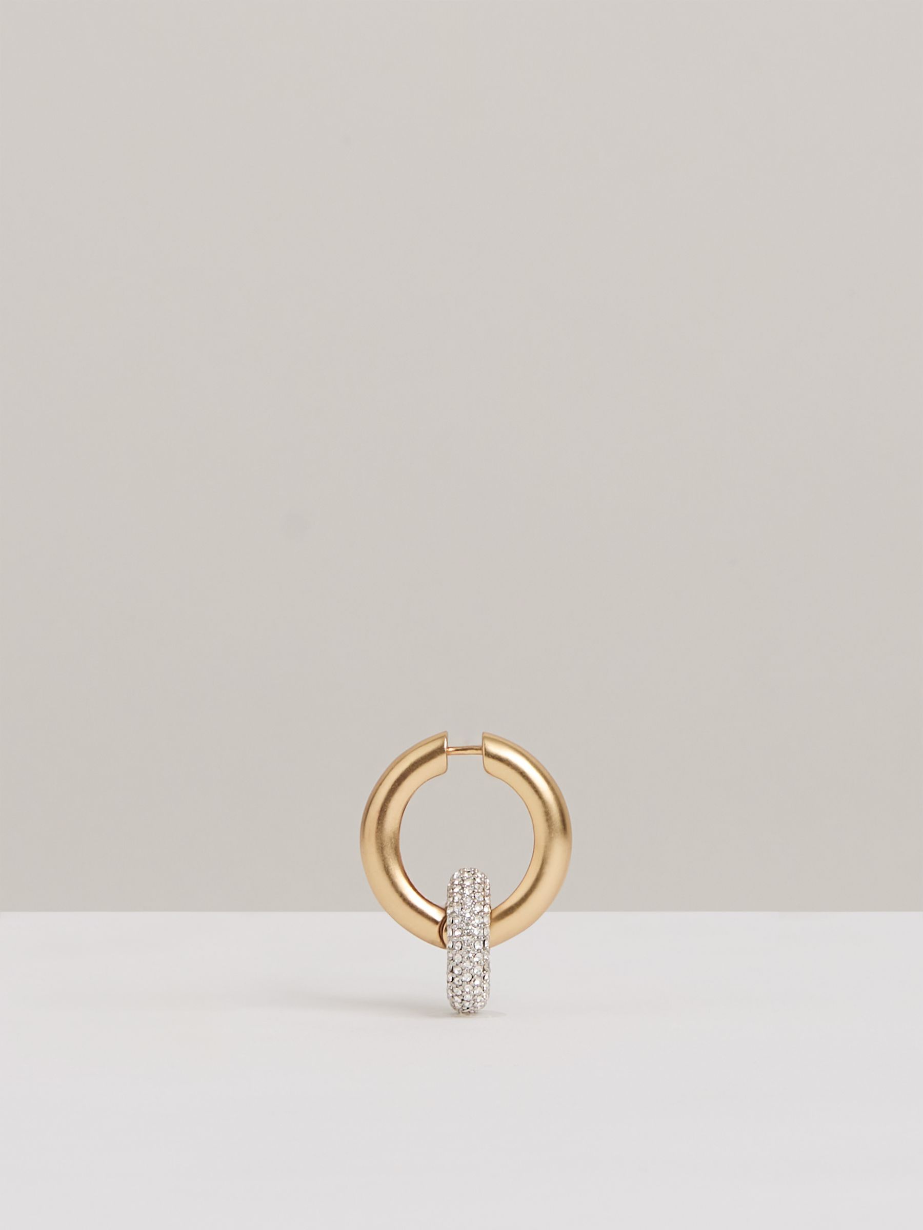 Pavé Link Hoop Earrings in Gold Tone - Image 5 of 6