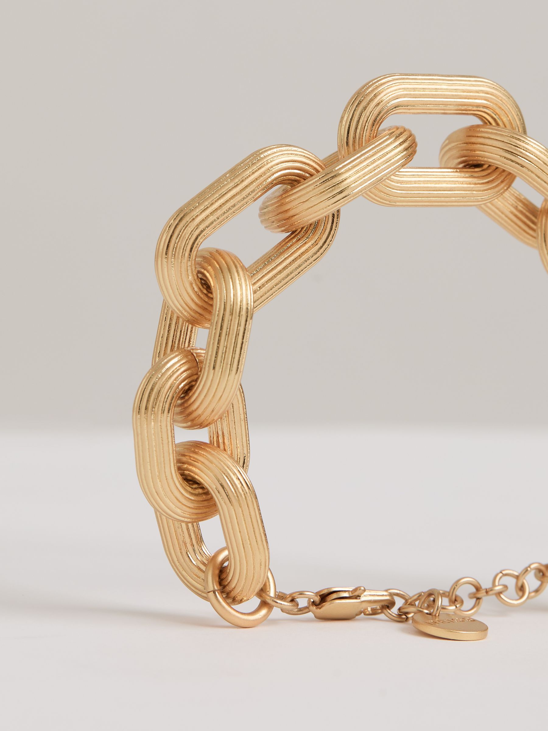 Contour Chain Link Bracelet in Gold Tone - image 2