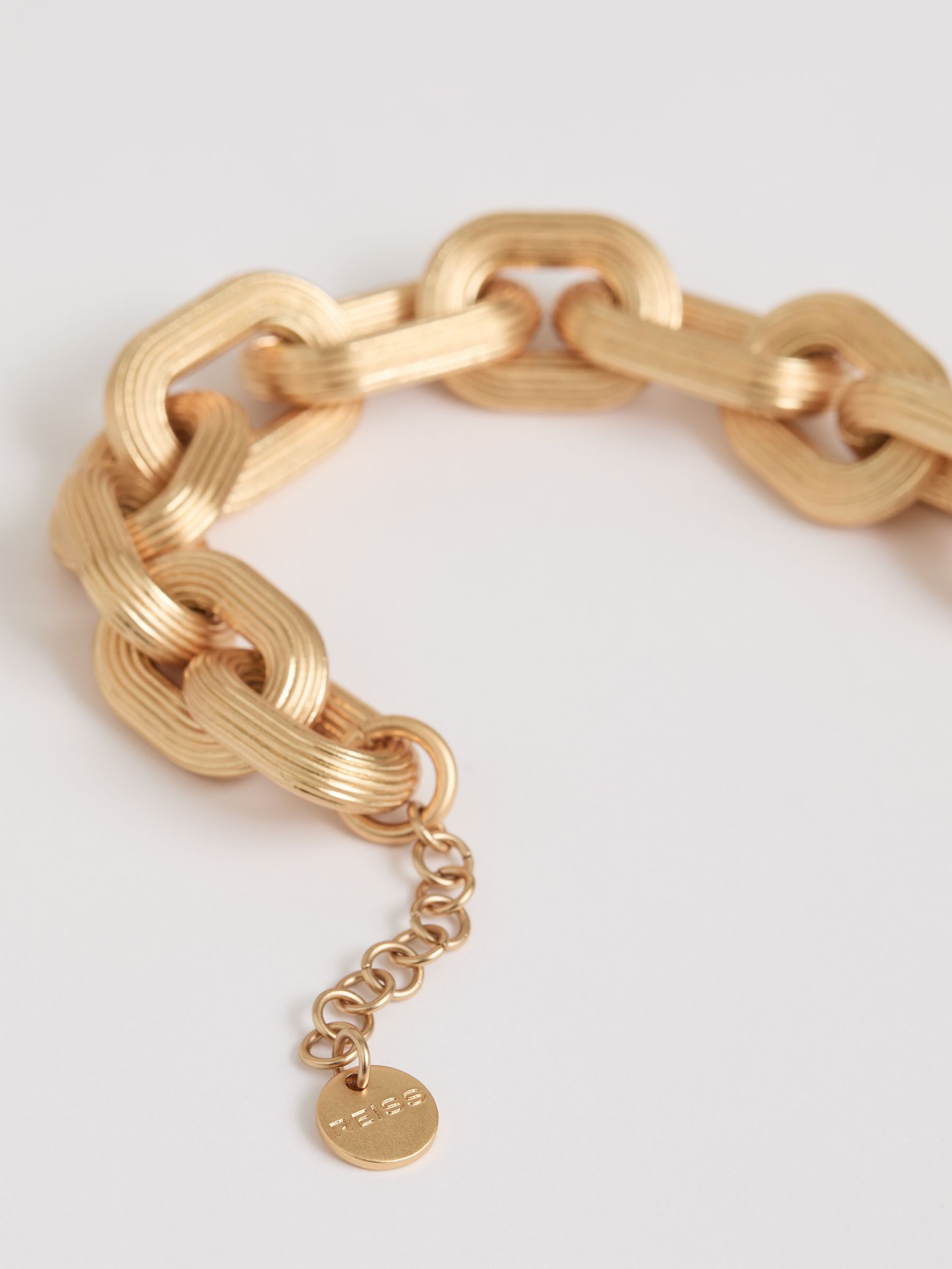Contour Chain Link Bracelet in Gold Tone - image 4