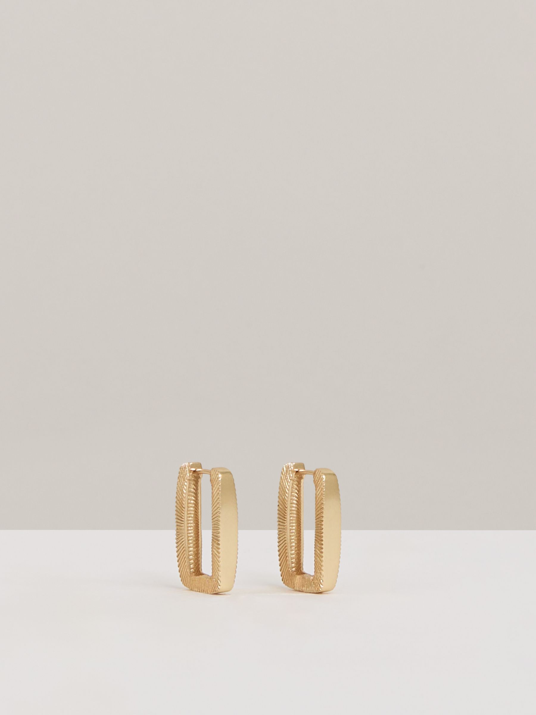 Geometric Hoop Earrings in Gold Tone - Image 2 of 6
