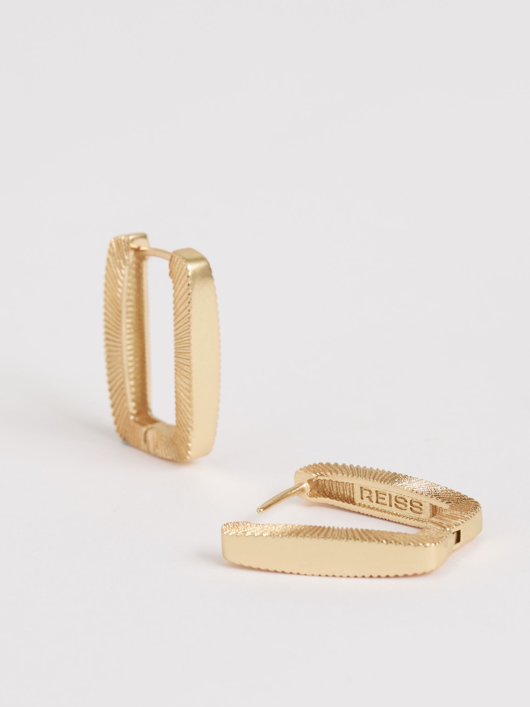 Geometric Hoop Earrings in Gold Tone - Image 5 of 6