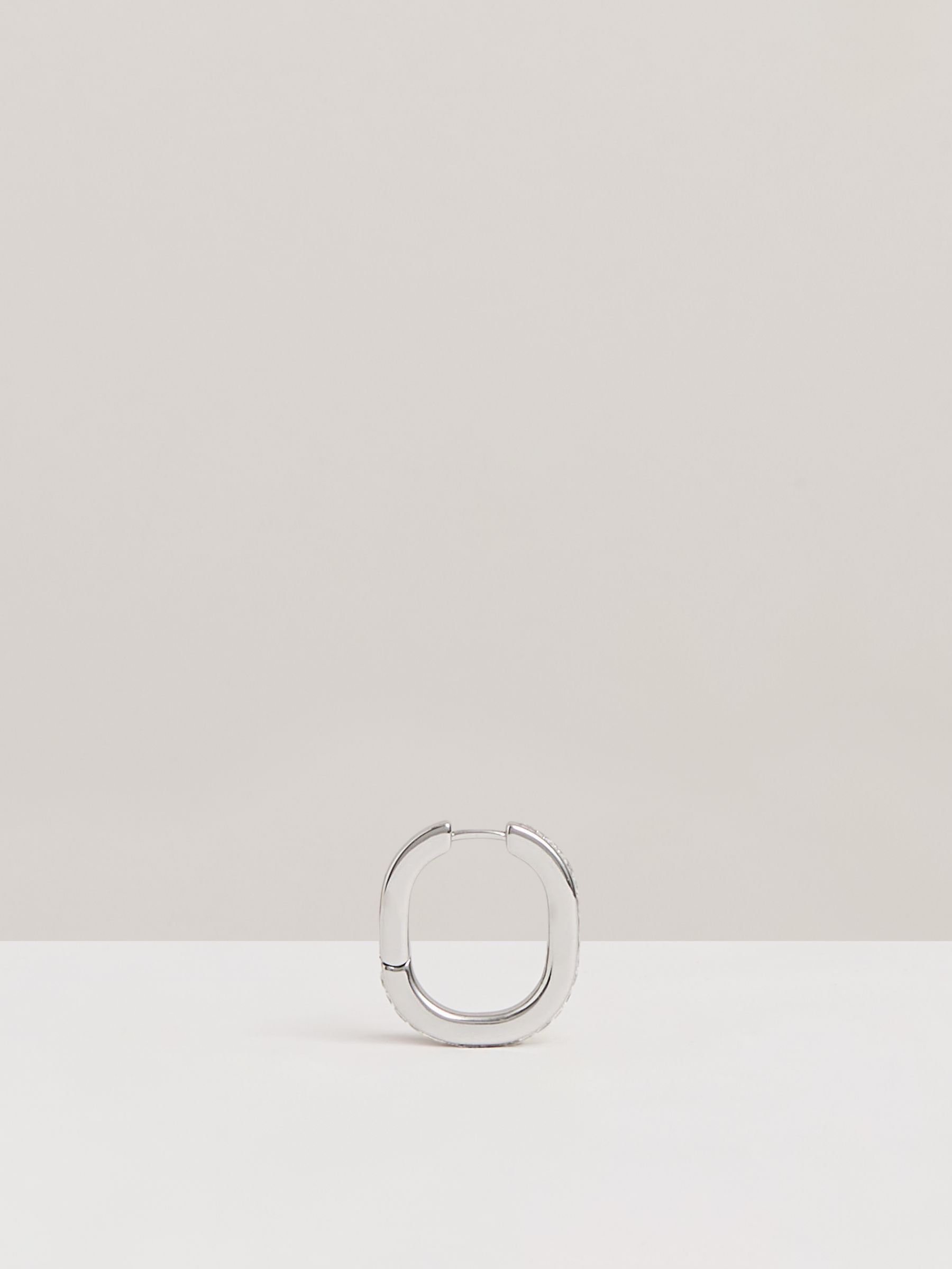 Crystal Hoop Earrings in Silver - Image 3 of 5