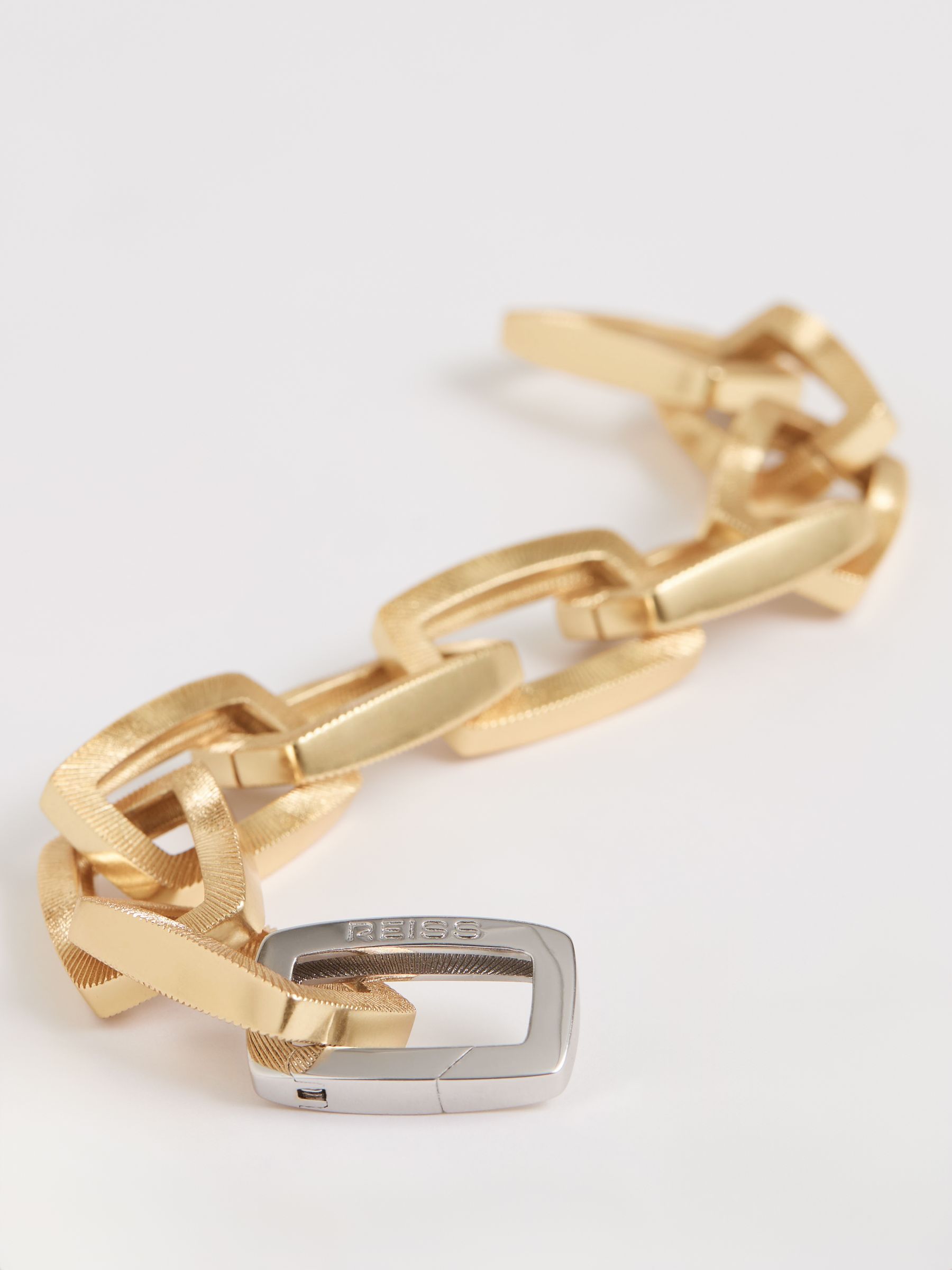 Geometric Chain Bracelet in Gold Tone - image 2