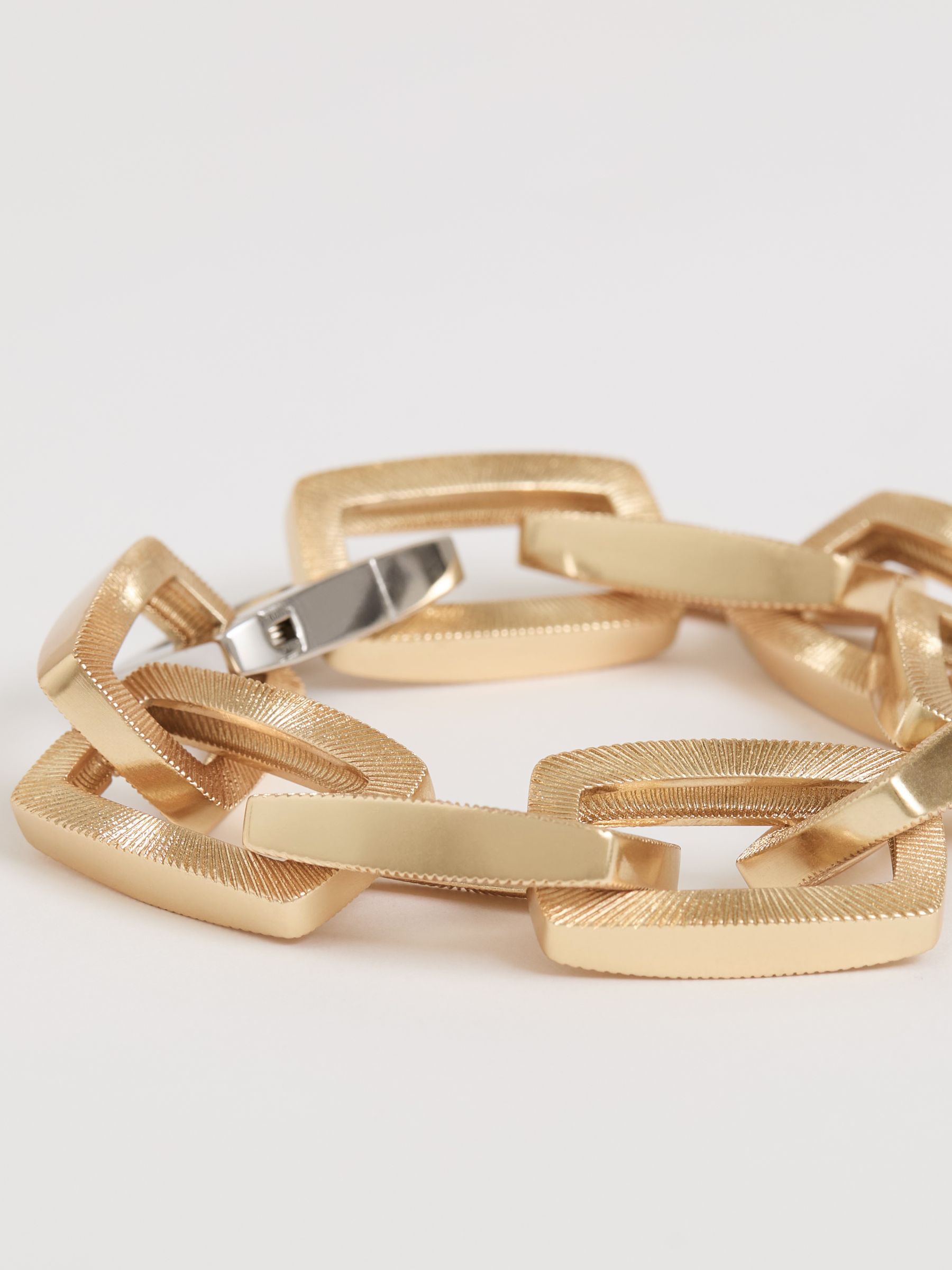 Geometric Chain Bracelet in Gold Tone - image 3