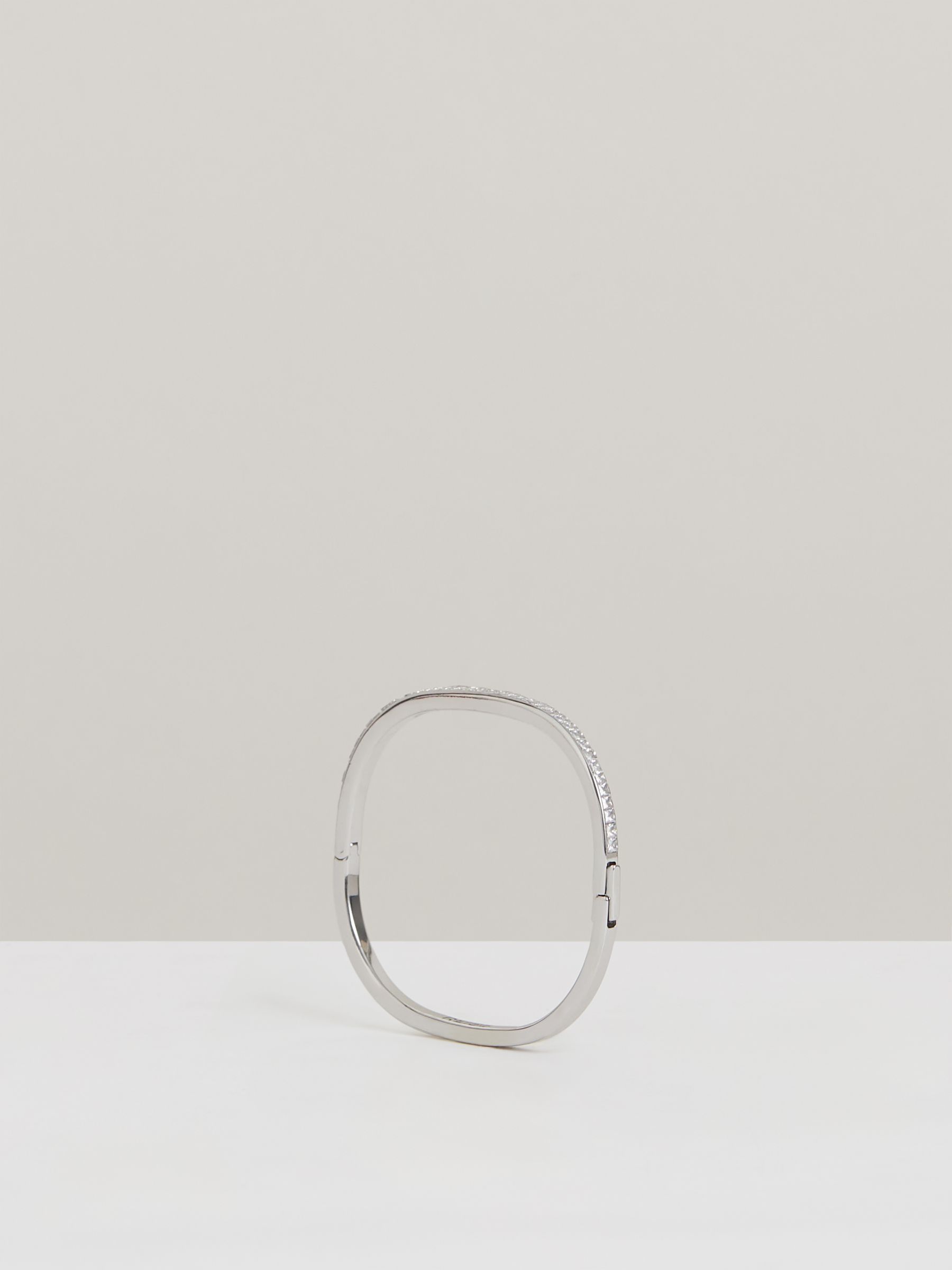 Hinged Crystal Cuff in Silver - Image 3 of 5