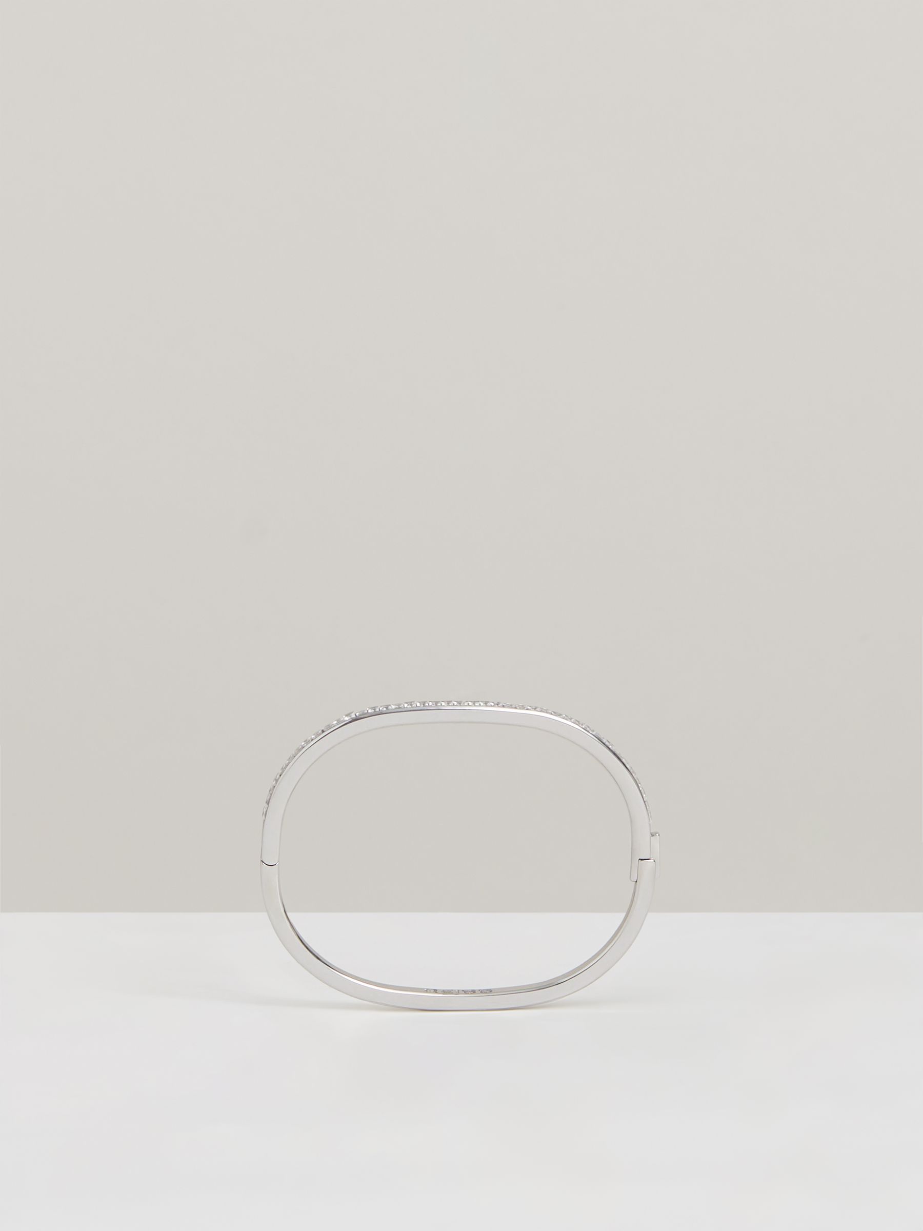 Hinged Crystal Cuff in Silver - Image 4 of 5
