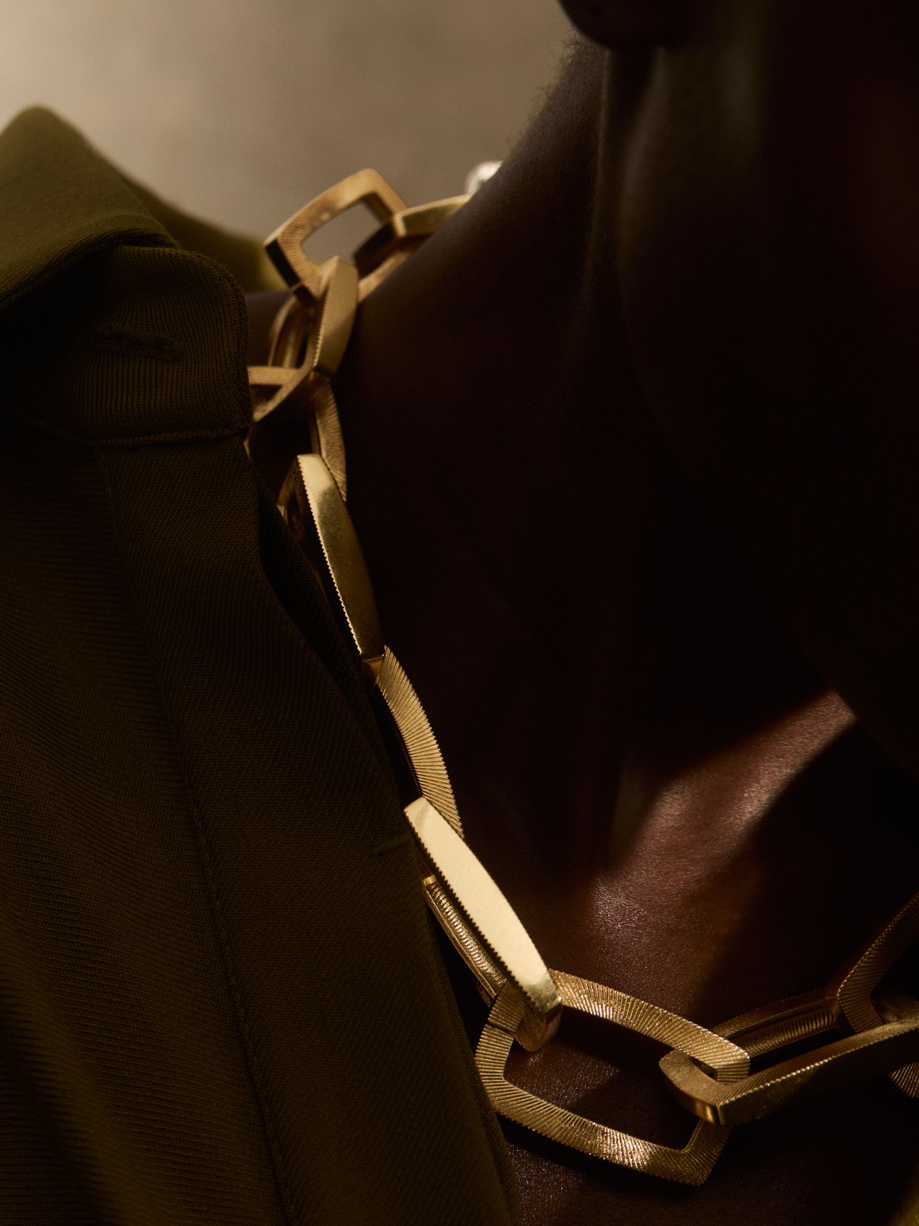 Geometric Chain Necklace in Gold Tone - image 4