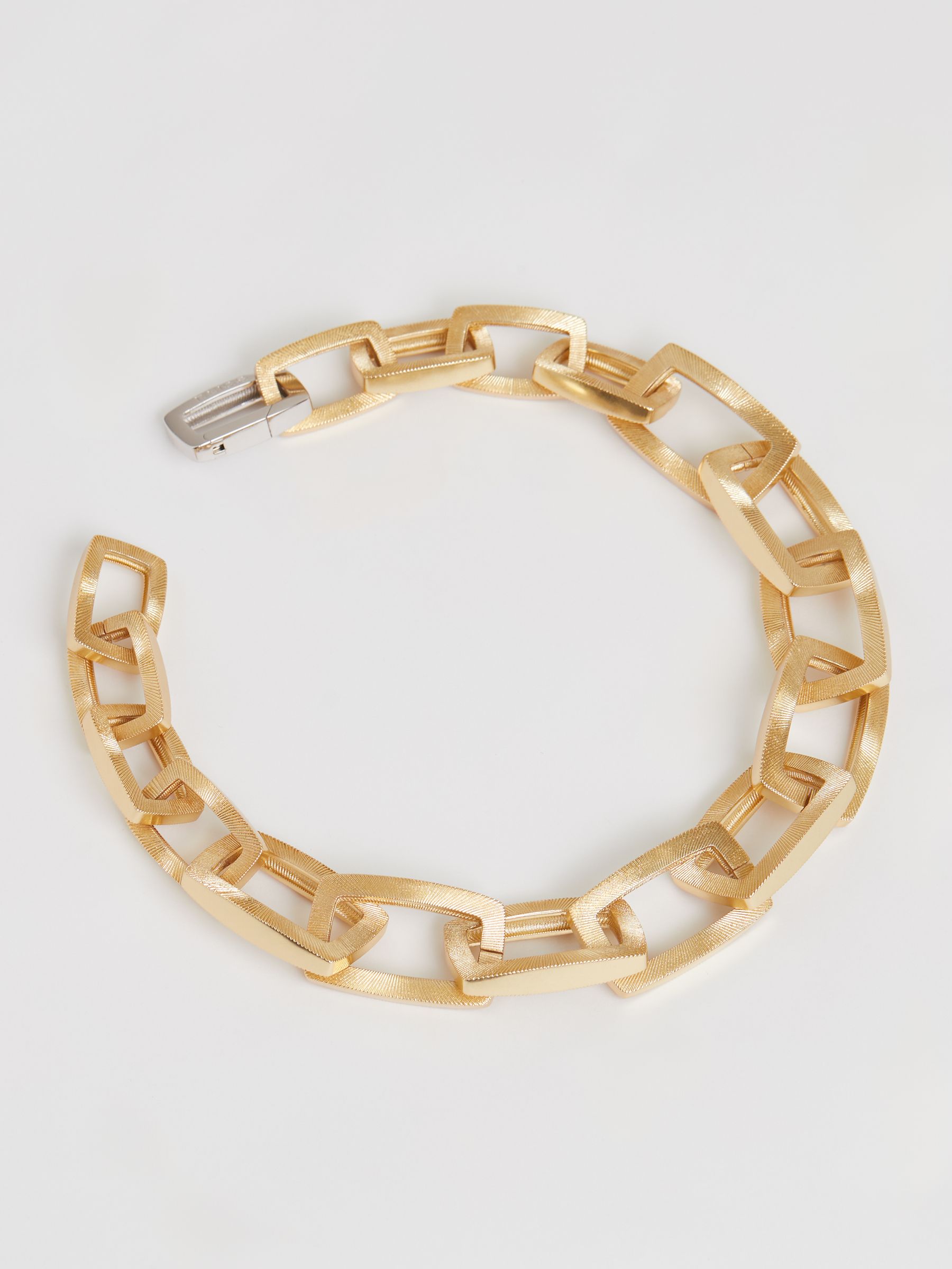 Geometric Chain Necklace in Gold Tone - Image 6 of 7