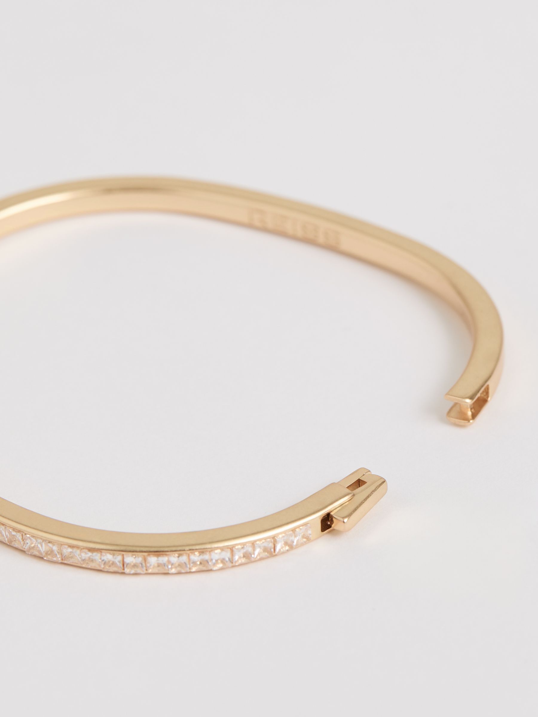 Hinged Crystal Cuff in Gold - Image 3 of 5