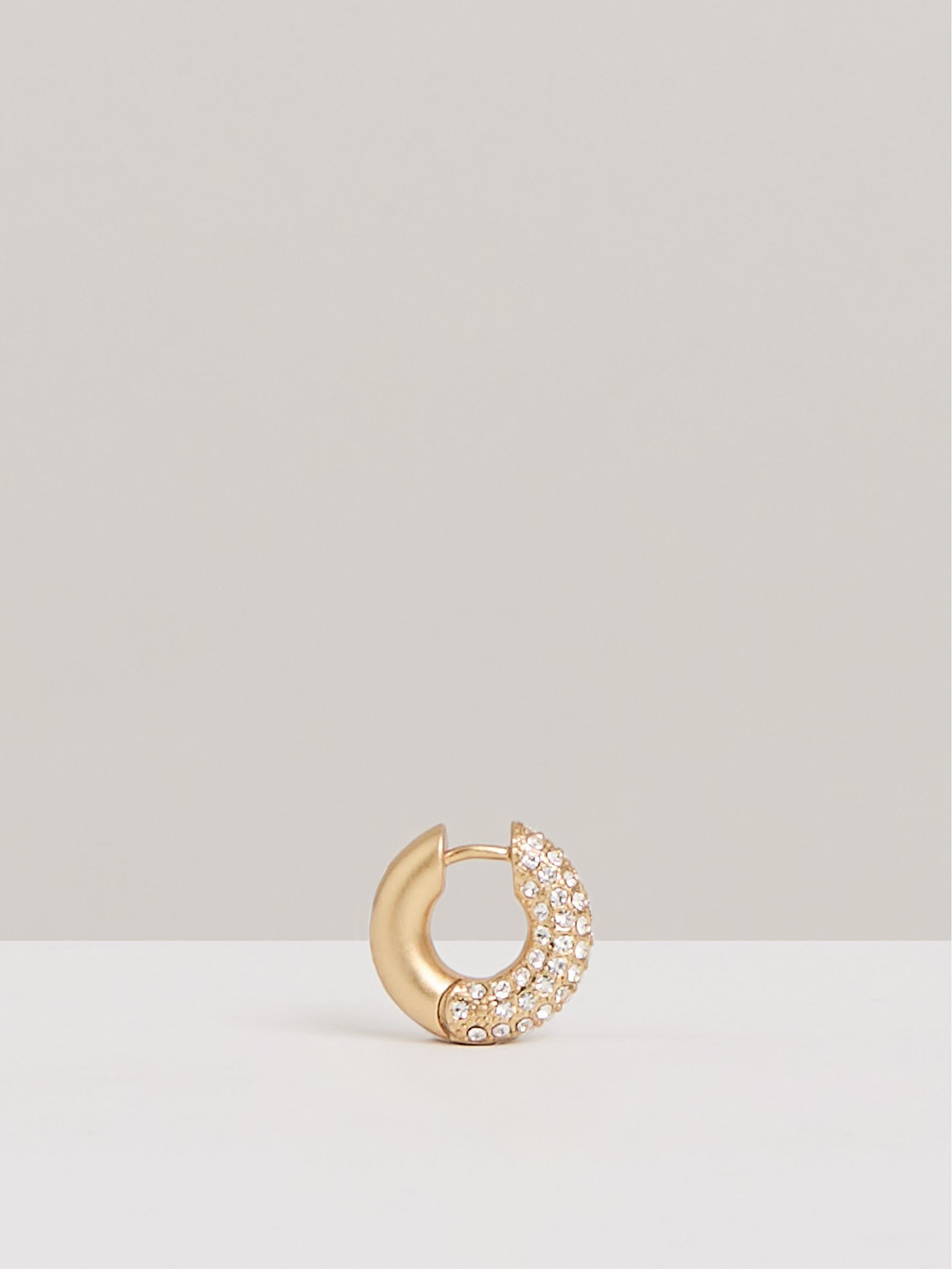 Pavé Huggie Earrings in Gold Tone - Image 3 of 6