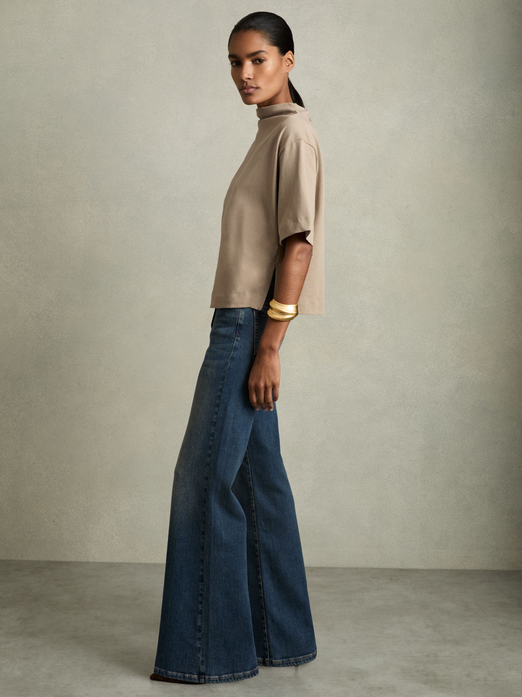 Cotton-Jersey Oversized T-Shirt in Neutral - Image 1 of 6