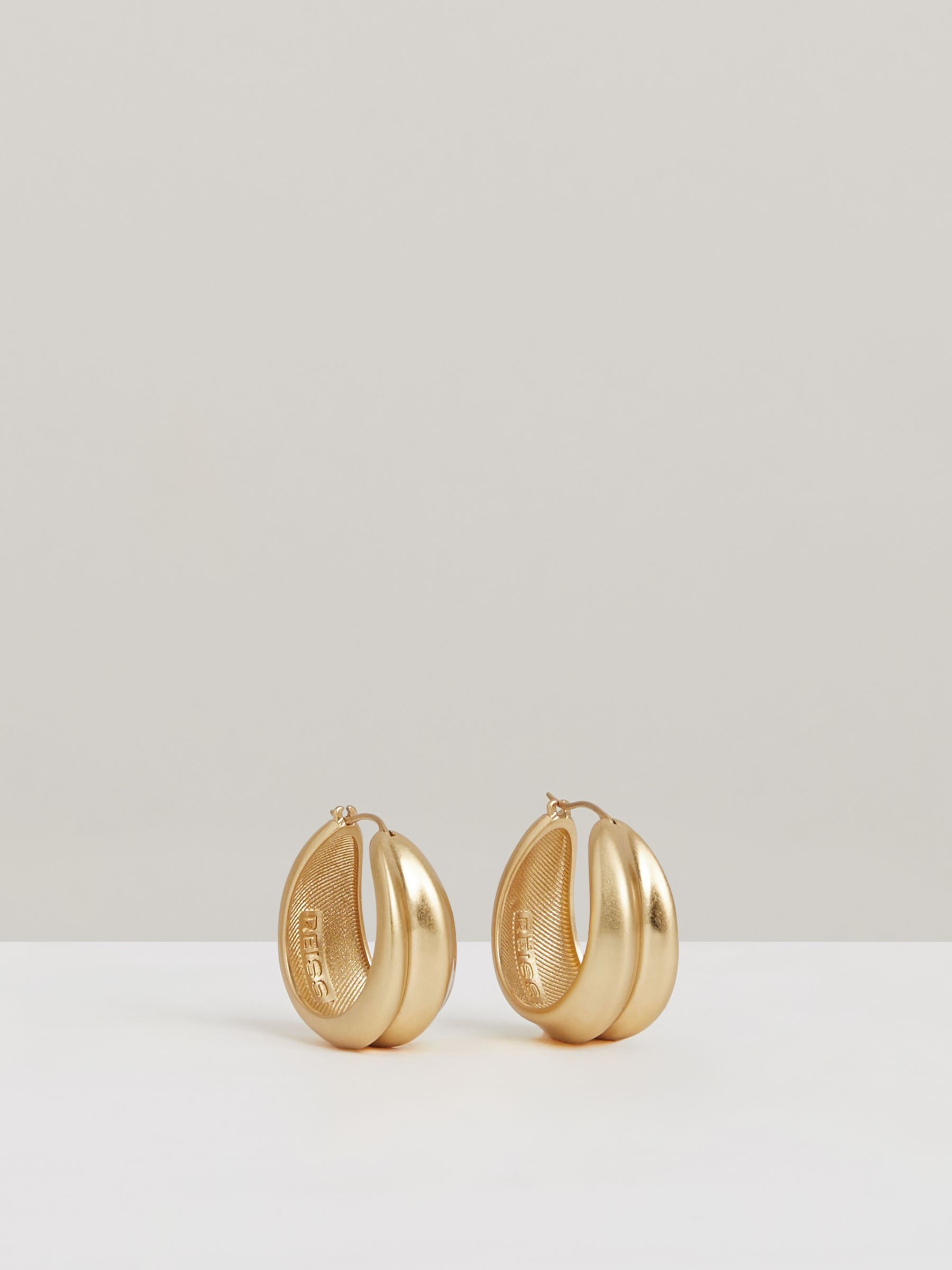 Sculptural Hoop Earrings in Gold Tone - Image 1 of 5