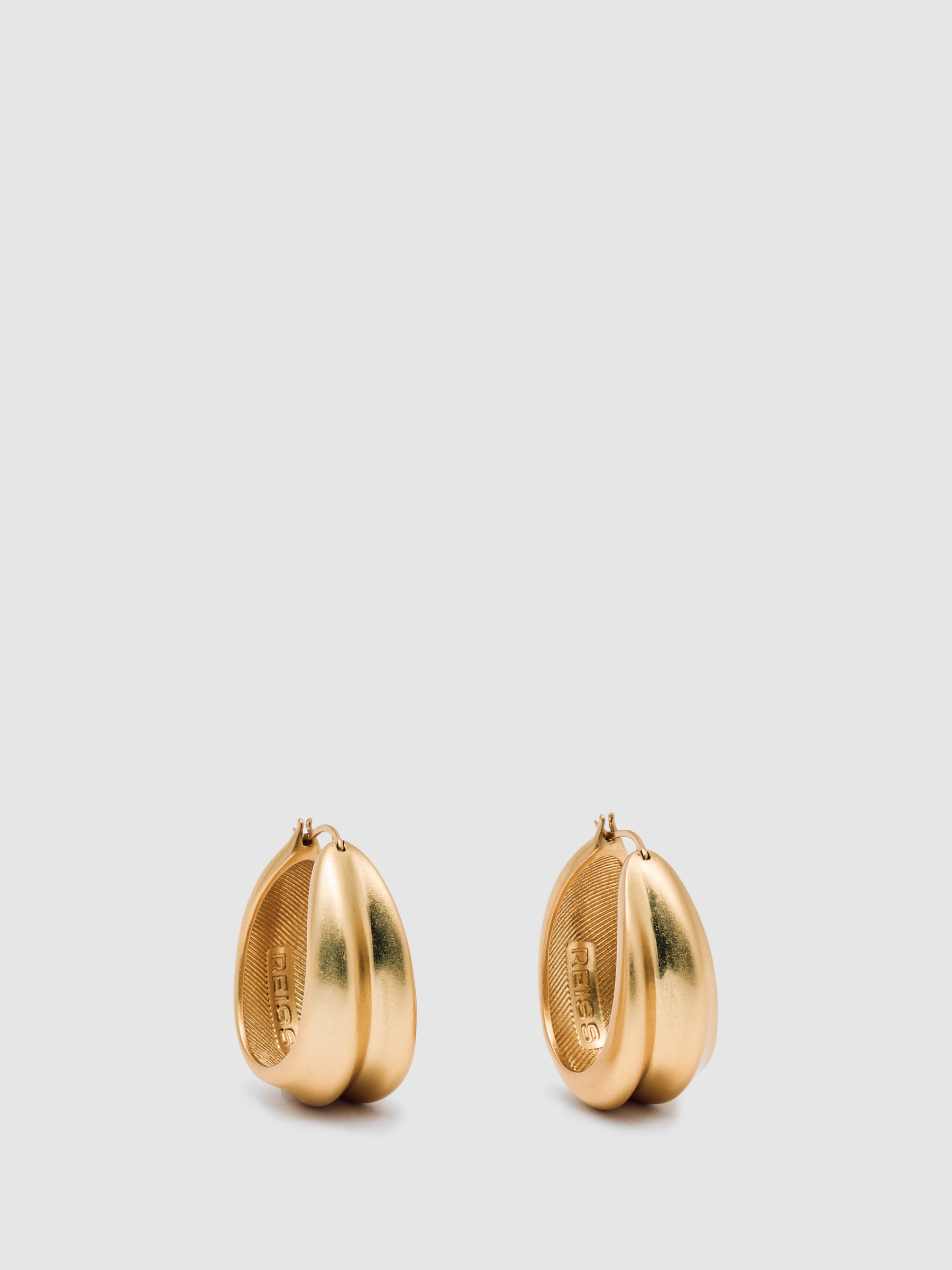 Sculptural Hoop Earrings in Gold Tone - image 2