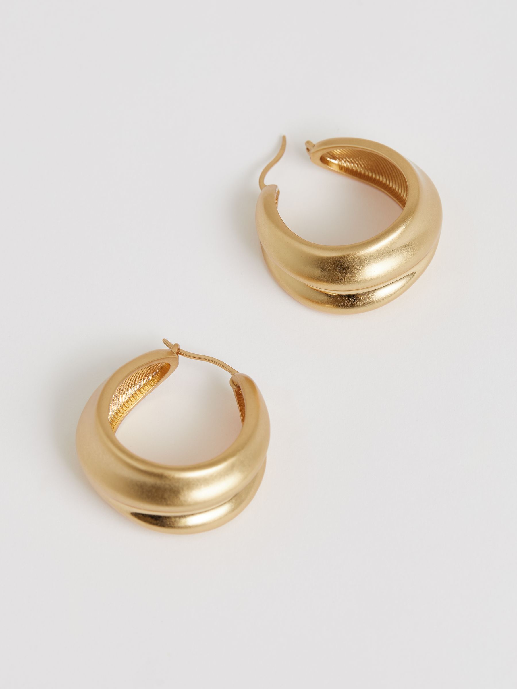 Sculptural Hoop Earrings in Gold Tone - Image 4 of 5