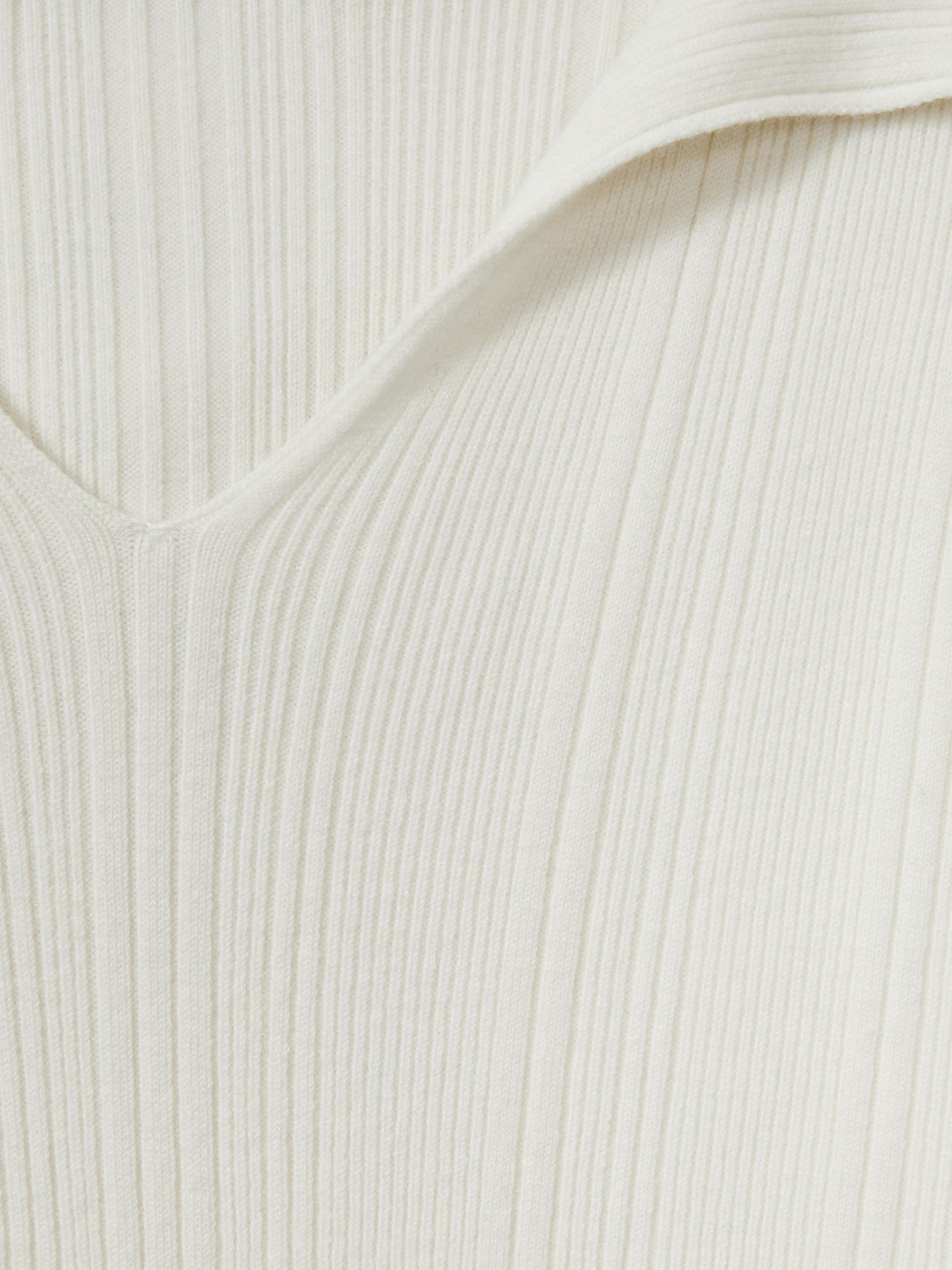 Wool-Blend Rib-Knit Hooded Jumper in Cream - Image 7 of 7