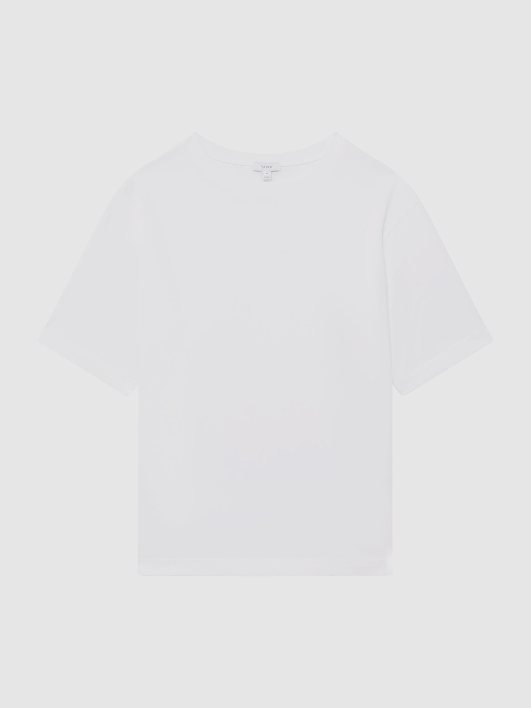 Cotton Garment-Dyed Oversized T-Shirt in White - Image 2 of 5