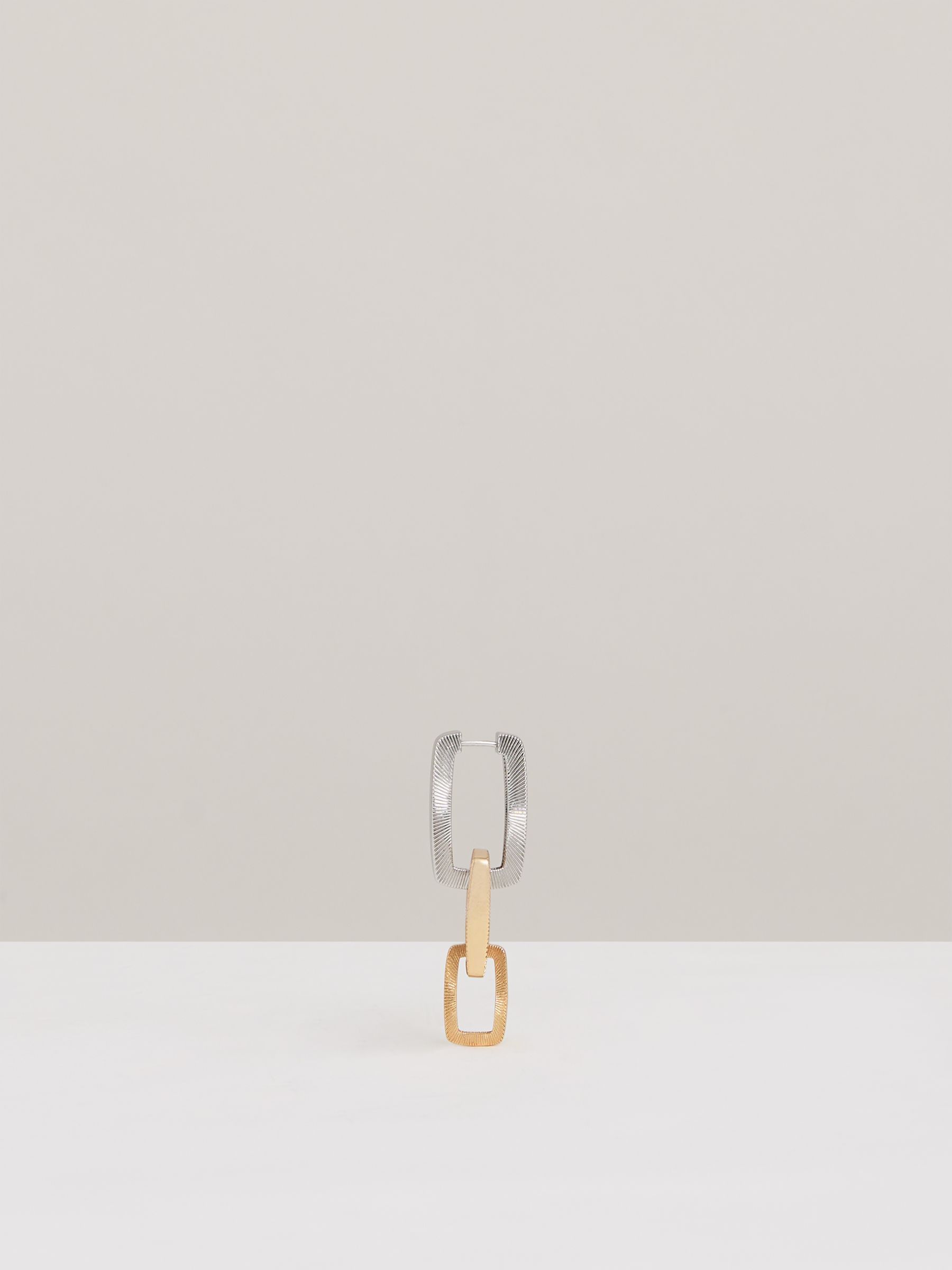 Geometric Link Drop Earrings in Gold Tone - Image 3 of 6