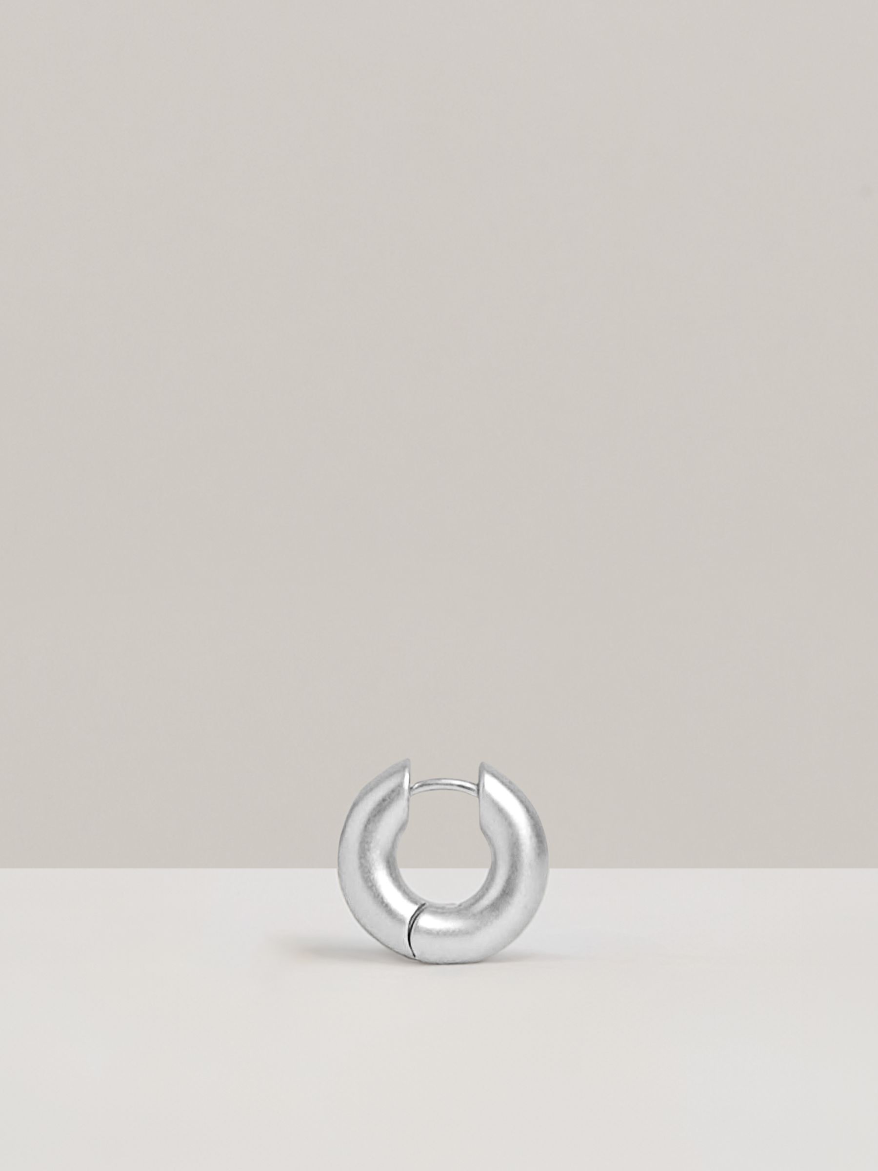 Huggie Earrings in Silver - Image 3 of 5