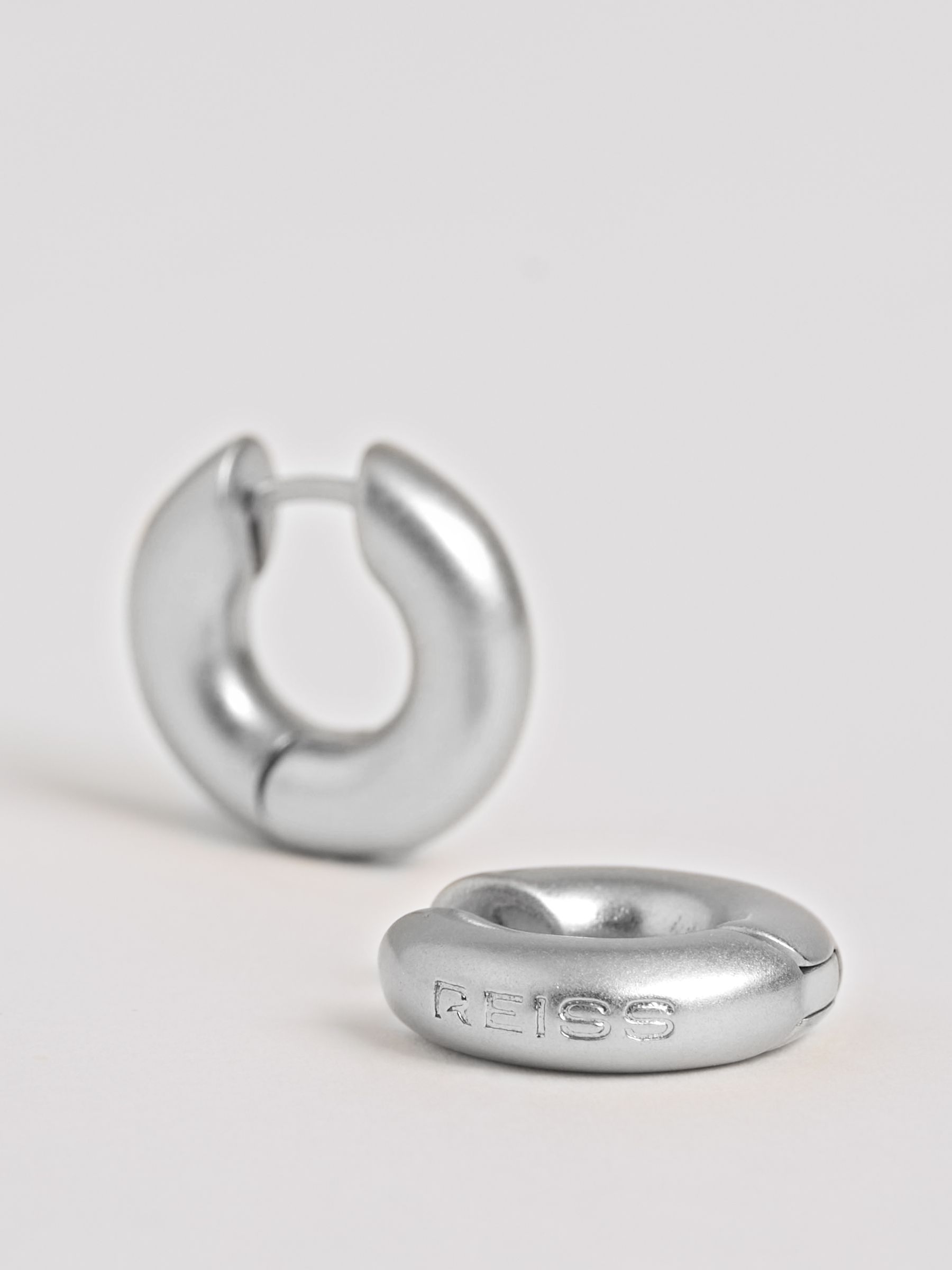 Huggie Earrings in Silver - Image 4 of 5