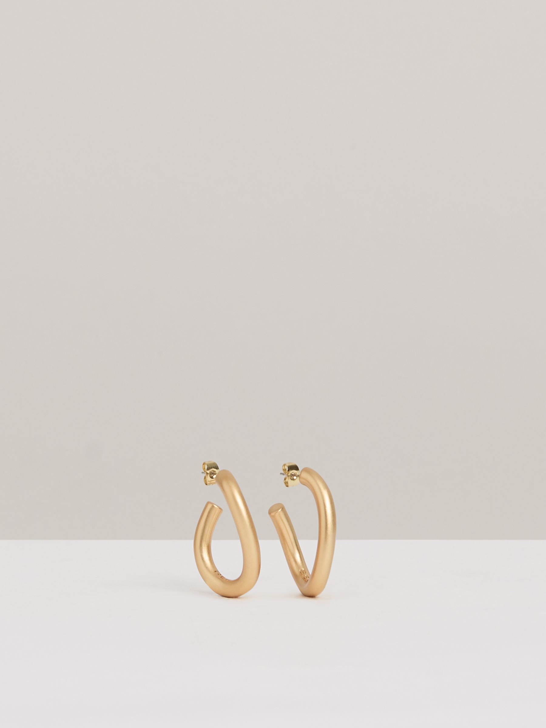 Wave Hoop Earrings in Gold Tone - Image 2 of 5