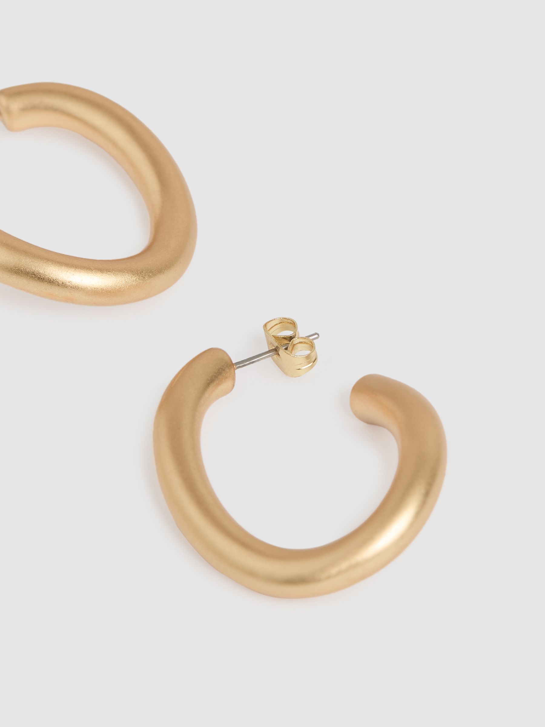 Wave Hoop Earrings in Gold Tone - Image 4 of 5