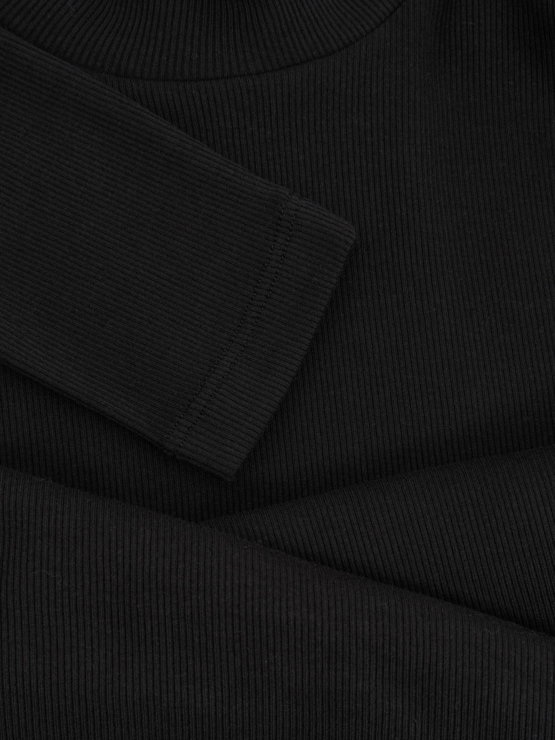Fine-Ribbed High-Neck Top in Black - Image 7 of 7