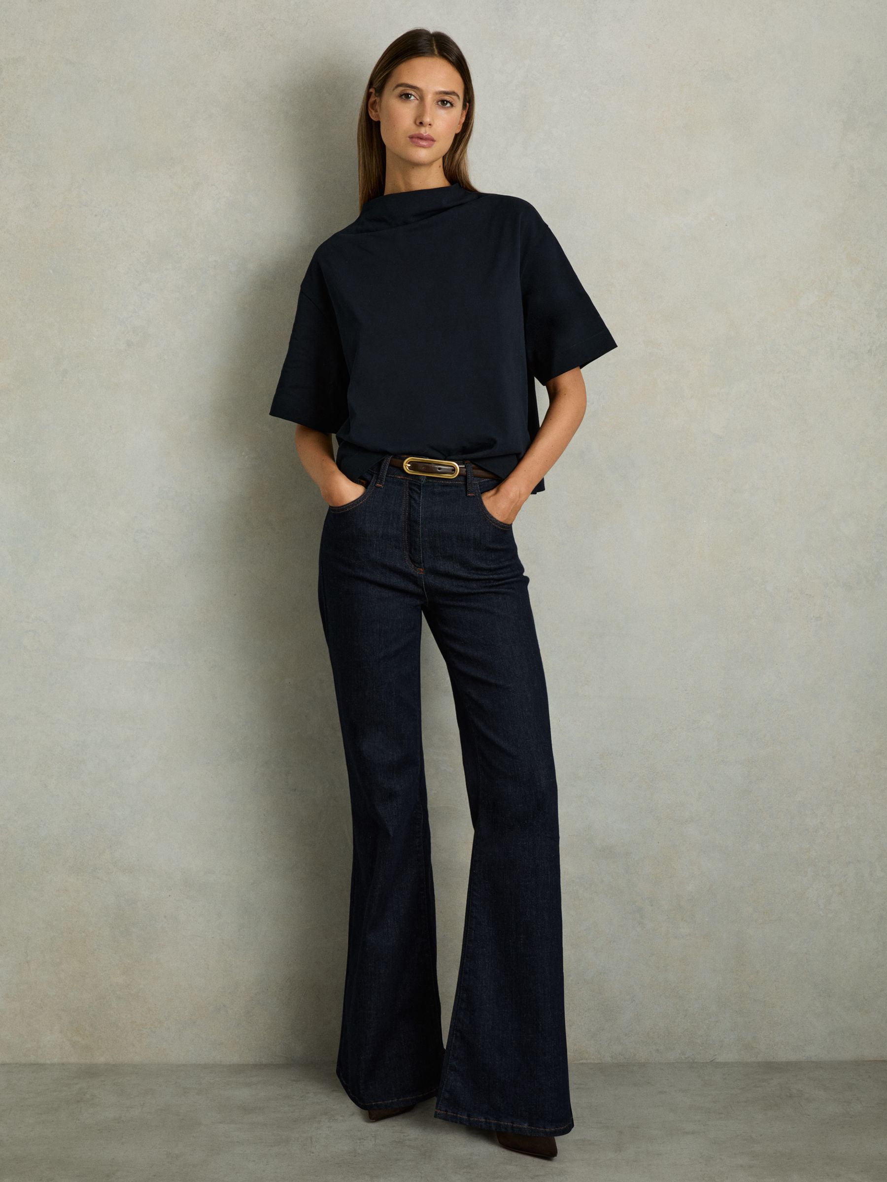Cotton-Jersey Oversized T-Shirt in Navy - image 3
