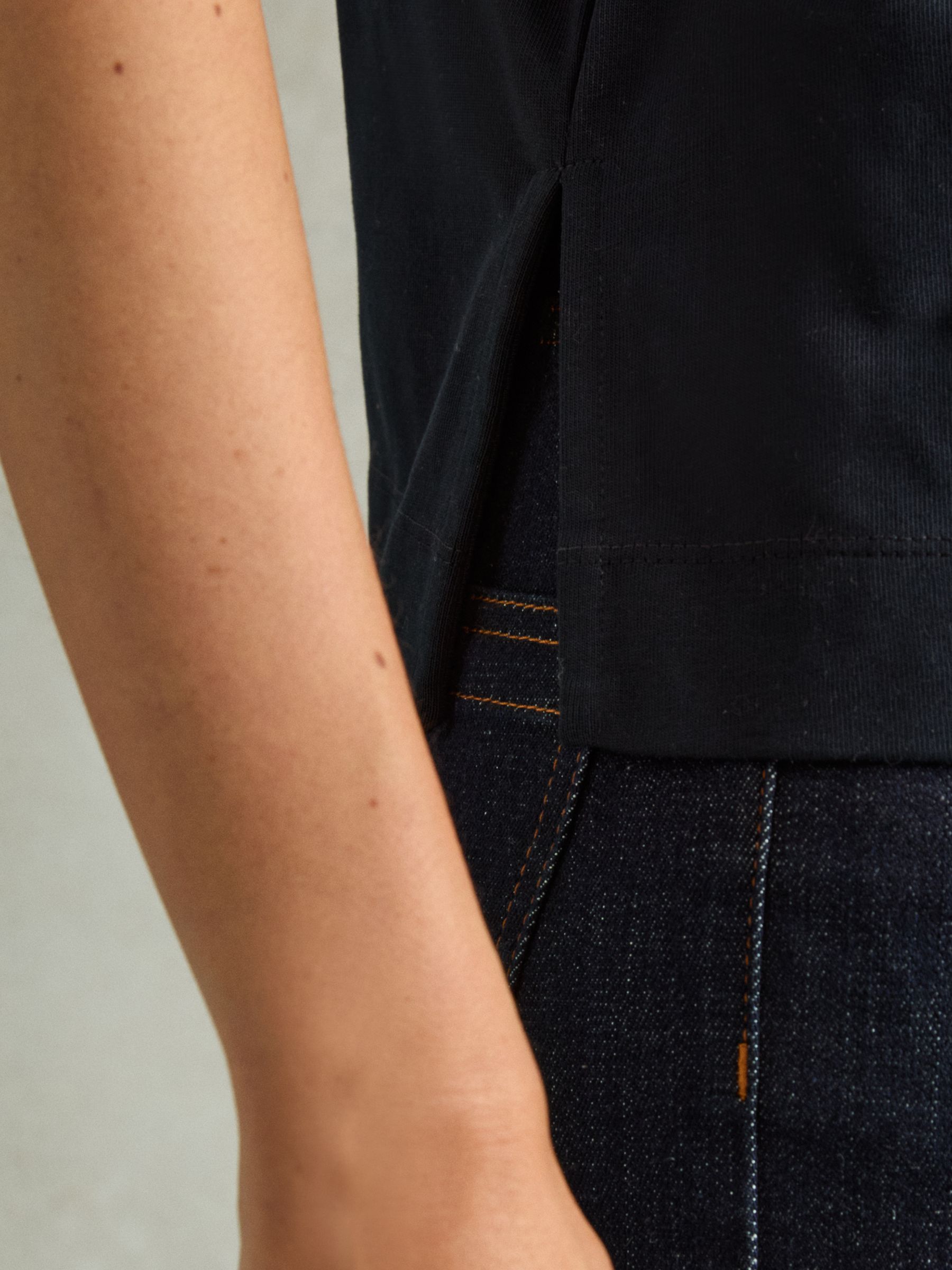 Cotton-Jersey Oversized T-Shirt in Navy - image 4