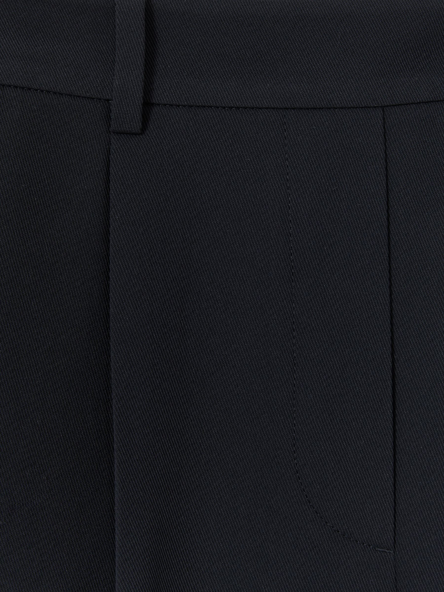 Petite Elasticated-Waist Wide-Leg Twill Trousers in Navy - Image 6 of 7