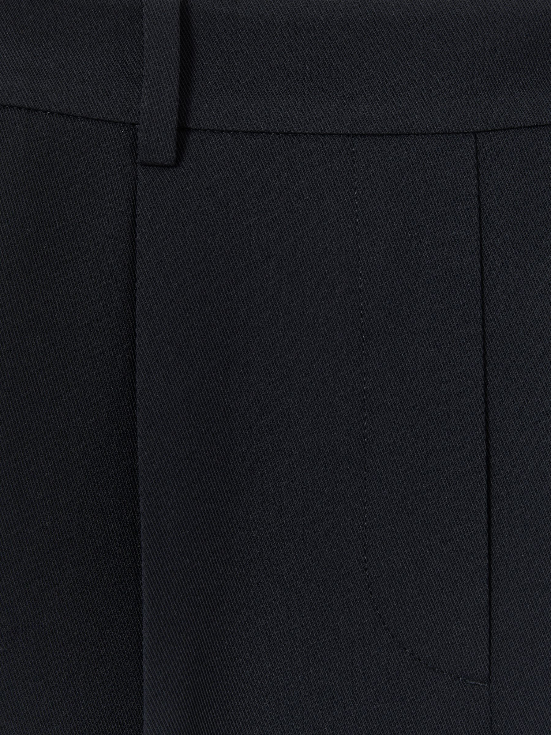 Elasticated-Waist Wide-Leg Twill Trousers in Navy - Image 7 of 7