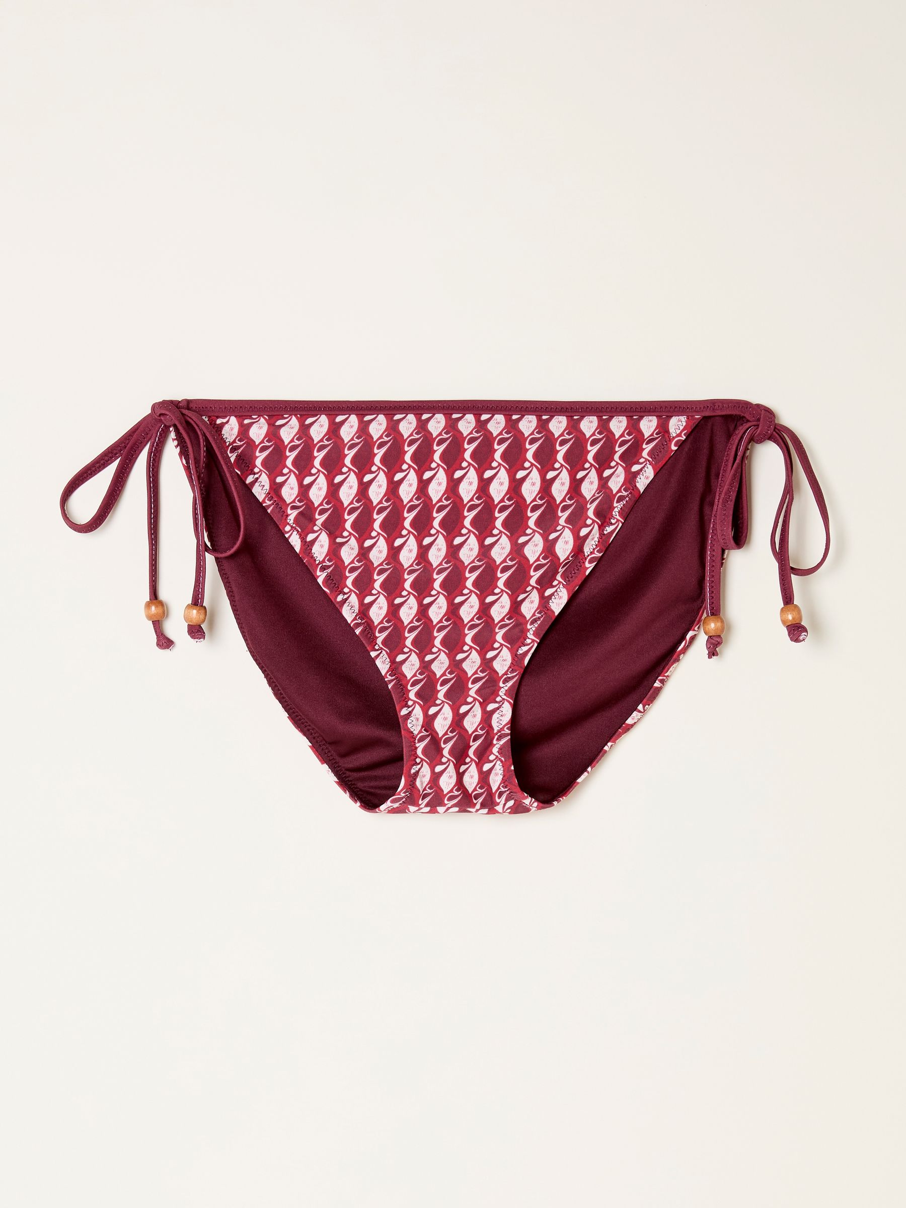 Red Tie Side Rue Retro Shell Bikini Bottom - Image 6 of 6