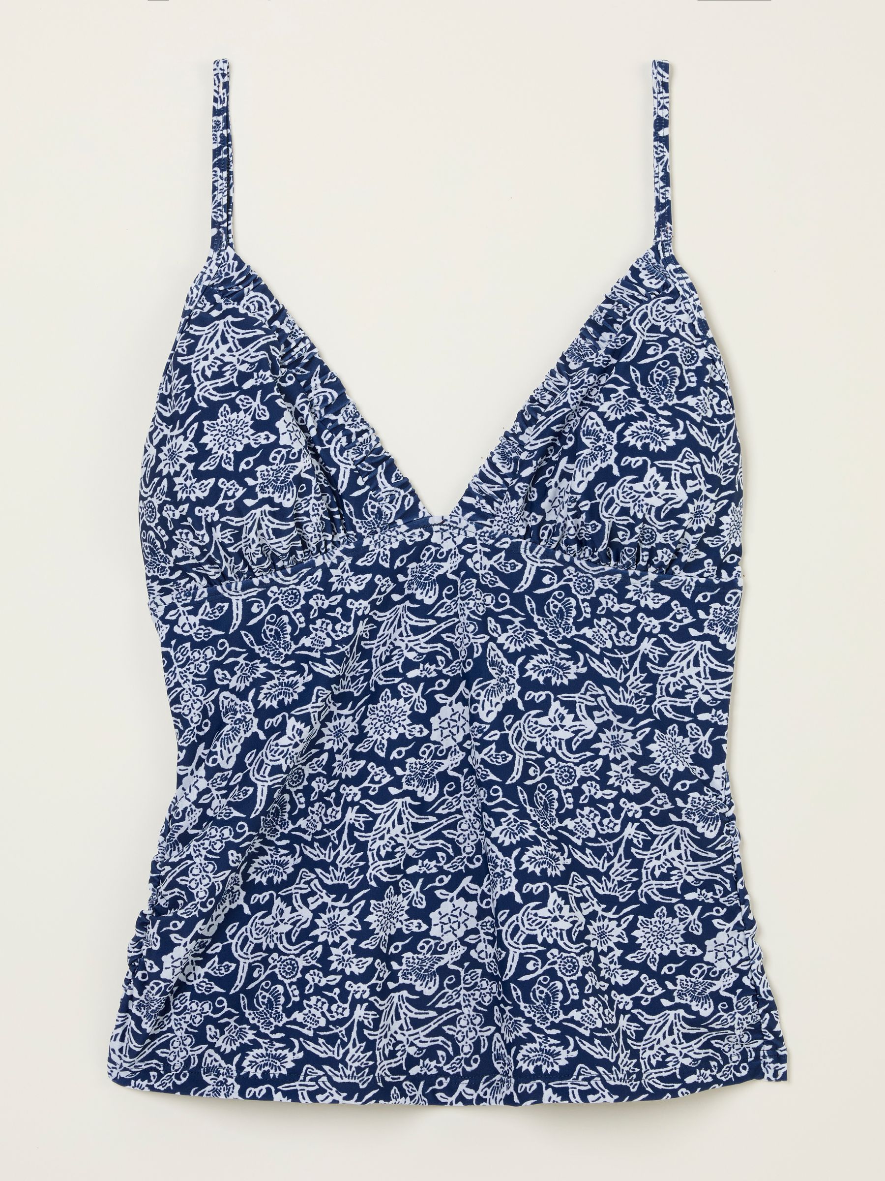 Leven Indigo Blue Damask Paisley Tankini Top - Image 5 of 5