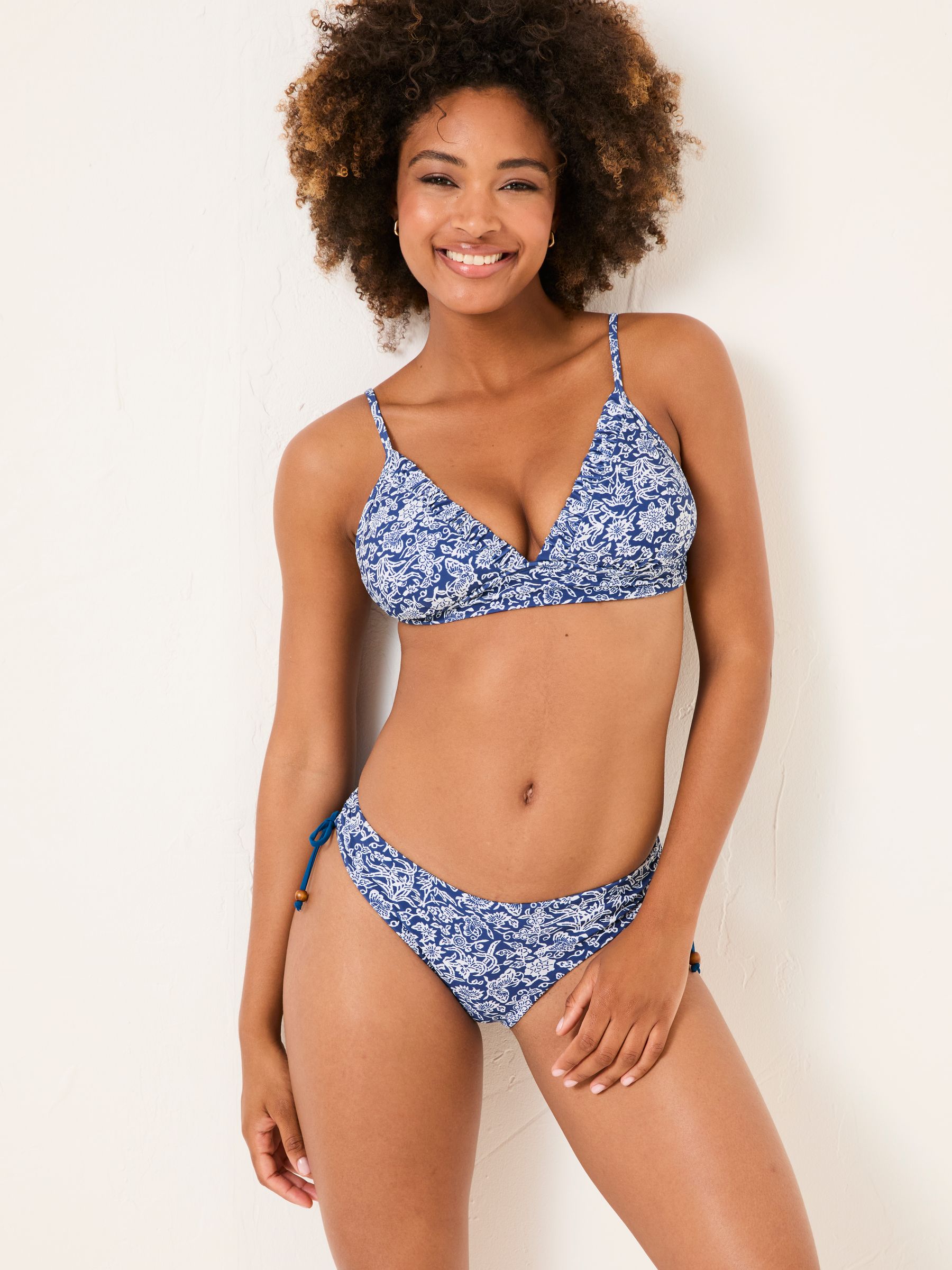 Indigo Blue Bonne Damask Paisley Bikini Bottoms - Image 1 of 5
