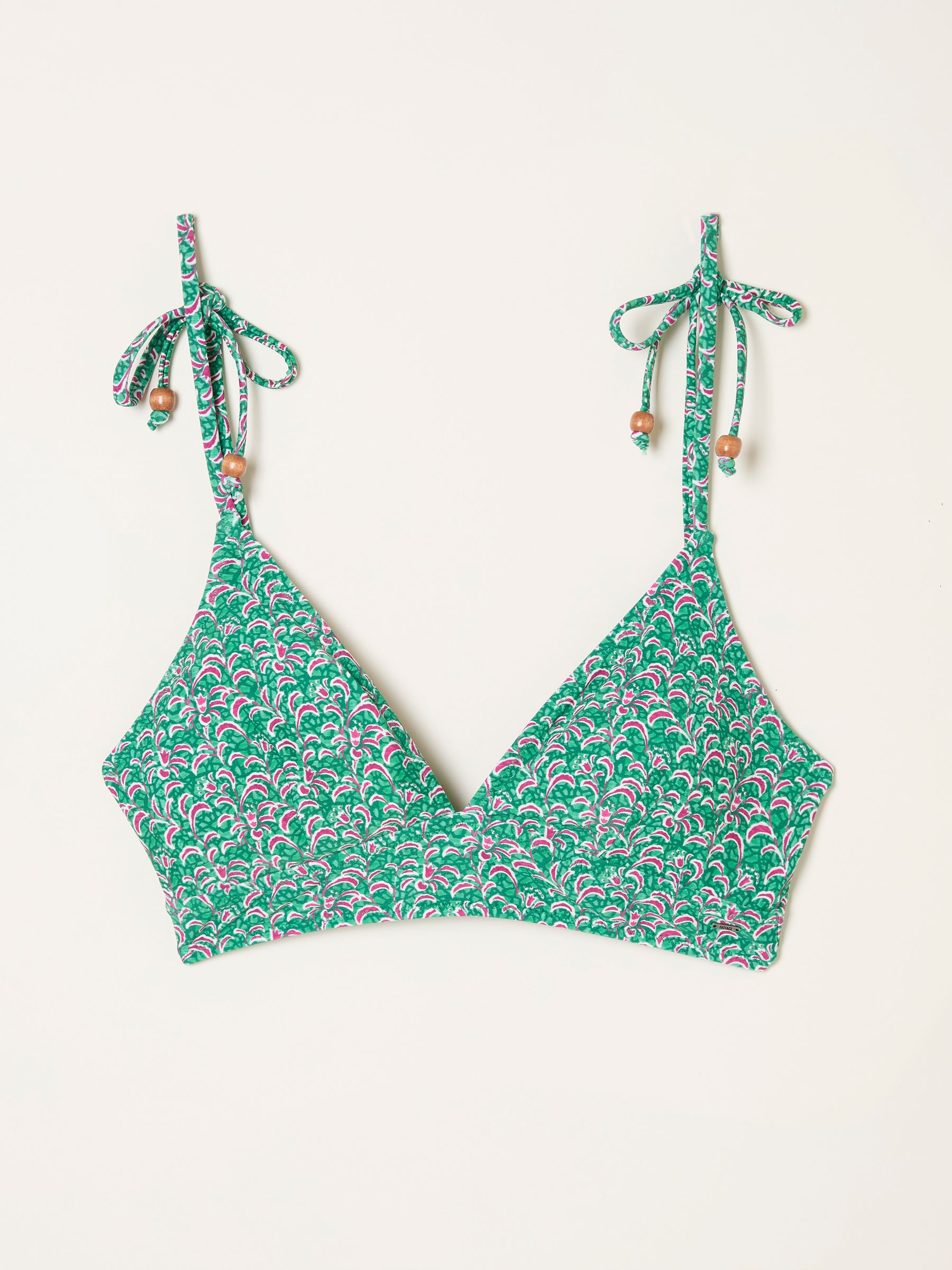 Green Saye Vine Floral Print Reversible Bikini Top - Image 6 of 6