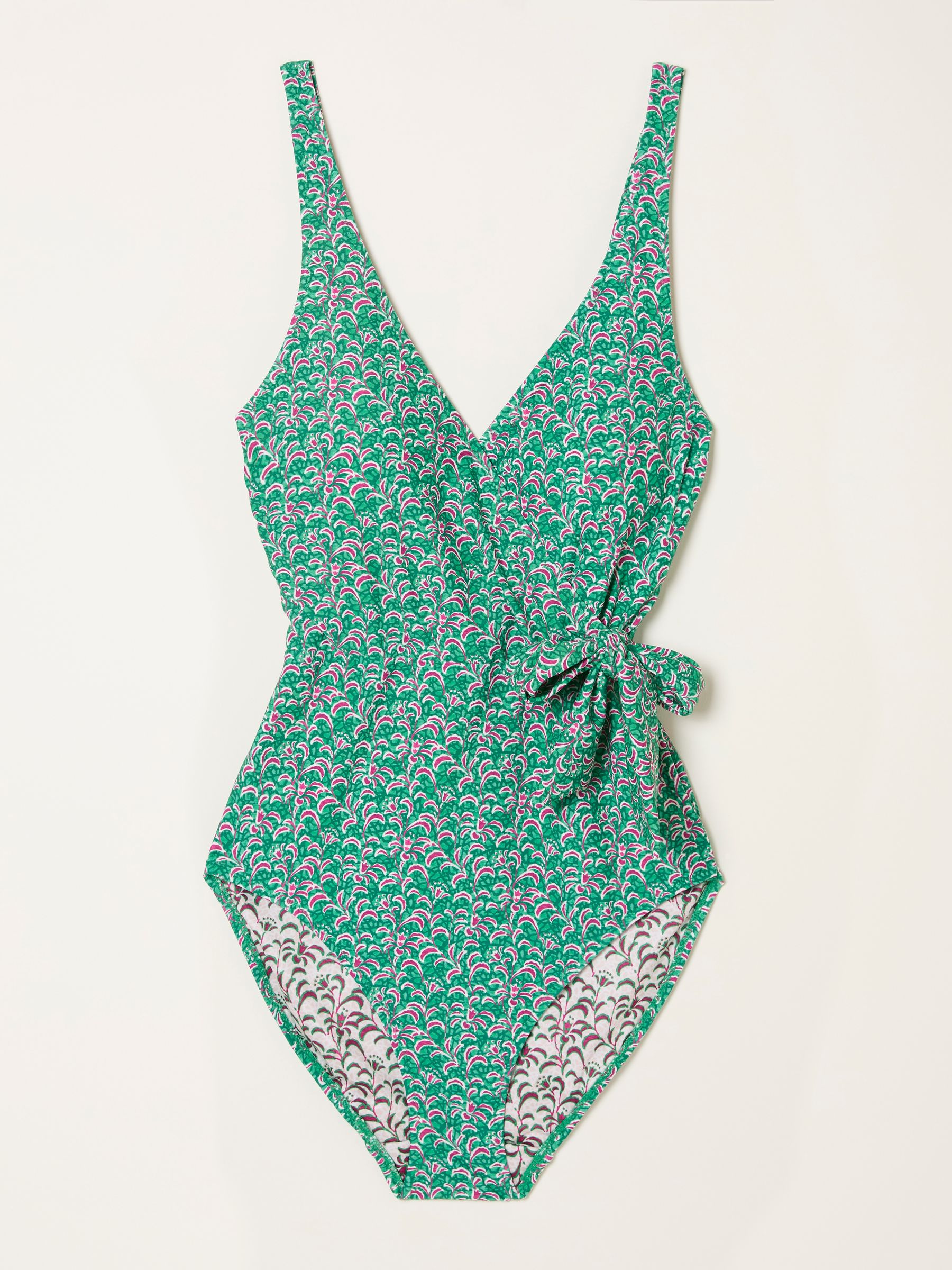 Green Towan Vine Floral Print Wrap Swimsuit - Image 5 of 5
