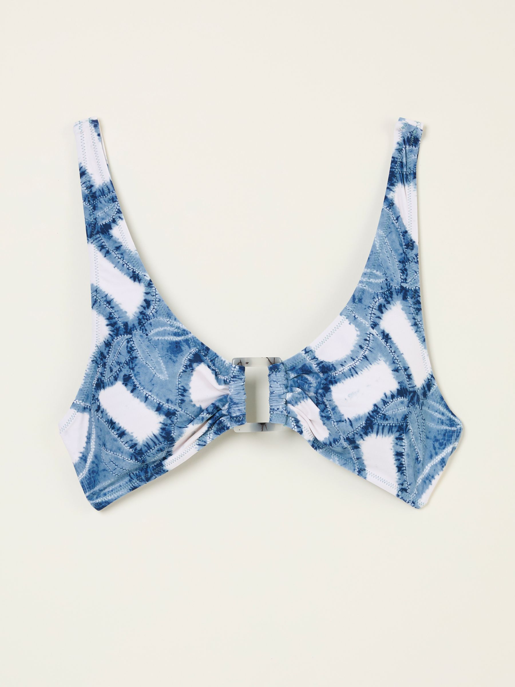 Loe Blue Leaf Print Bikini Top - Image 5 of 6
