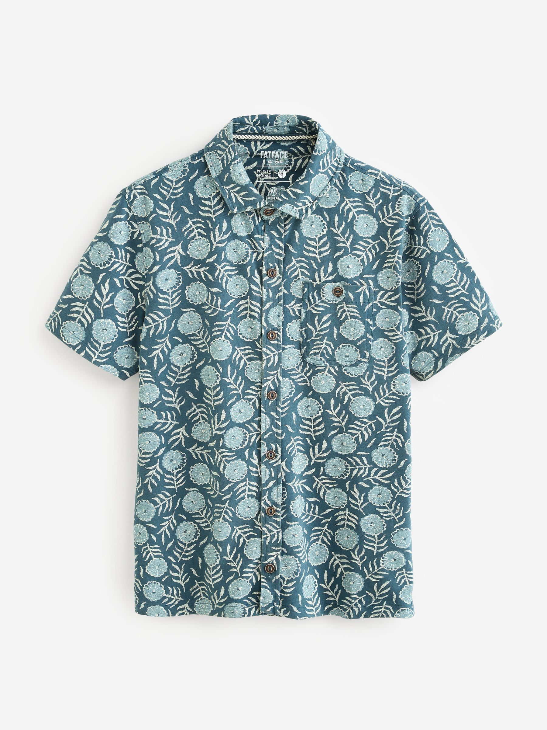 Truro Green Floral Short Sleeve Jersey Shirt - Image 1 of 1
