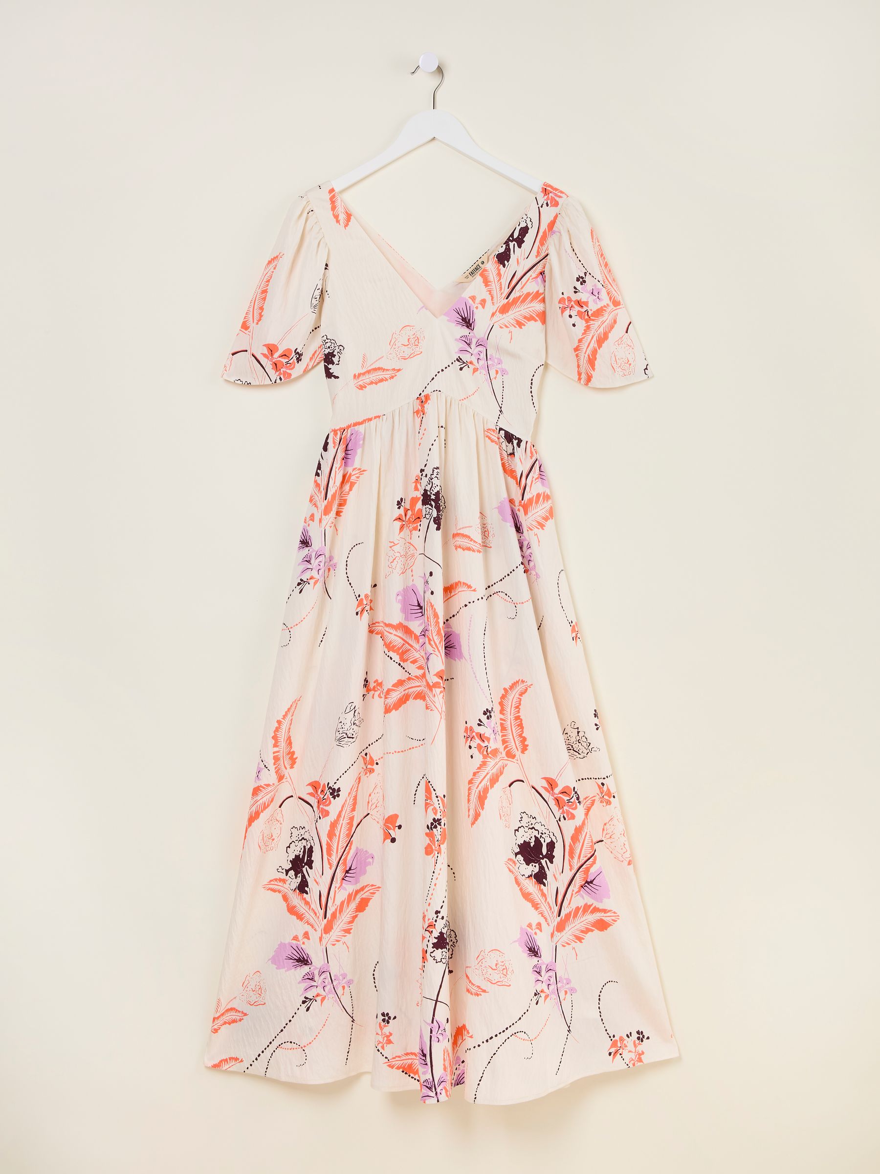 Marlowe Ivory Gathered Sleeve Printed Dress - Image 13 of 13