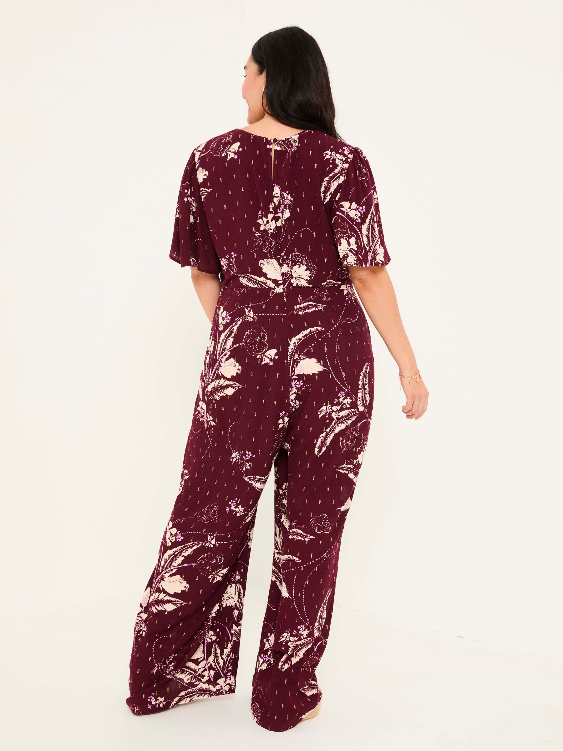 Azalea Claret Floral Print Jumpsuit - Image 10 of 16