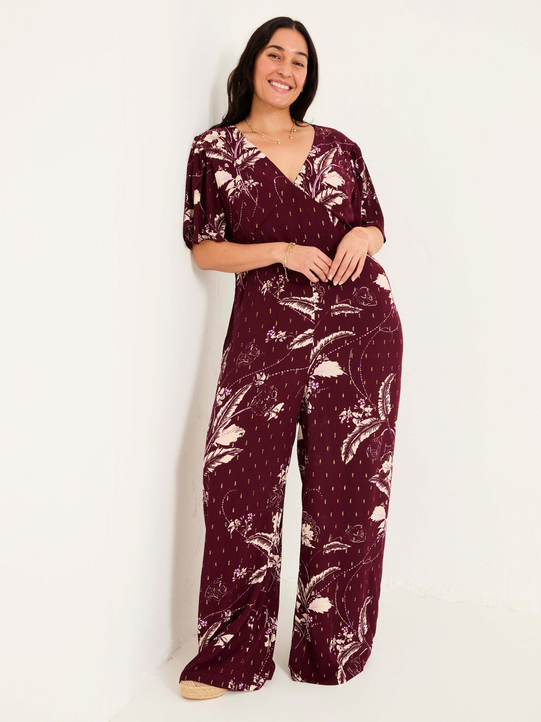 Azalea Claret Floral Print Jumpsuit - Image 11 of 16